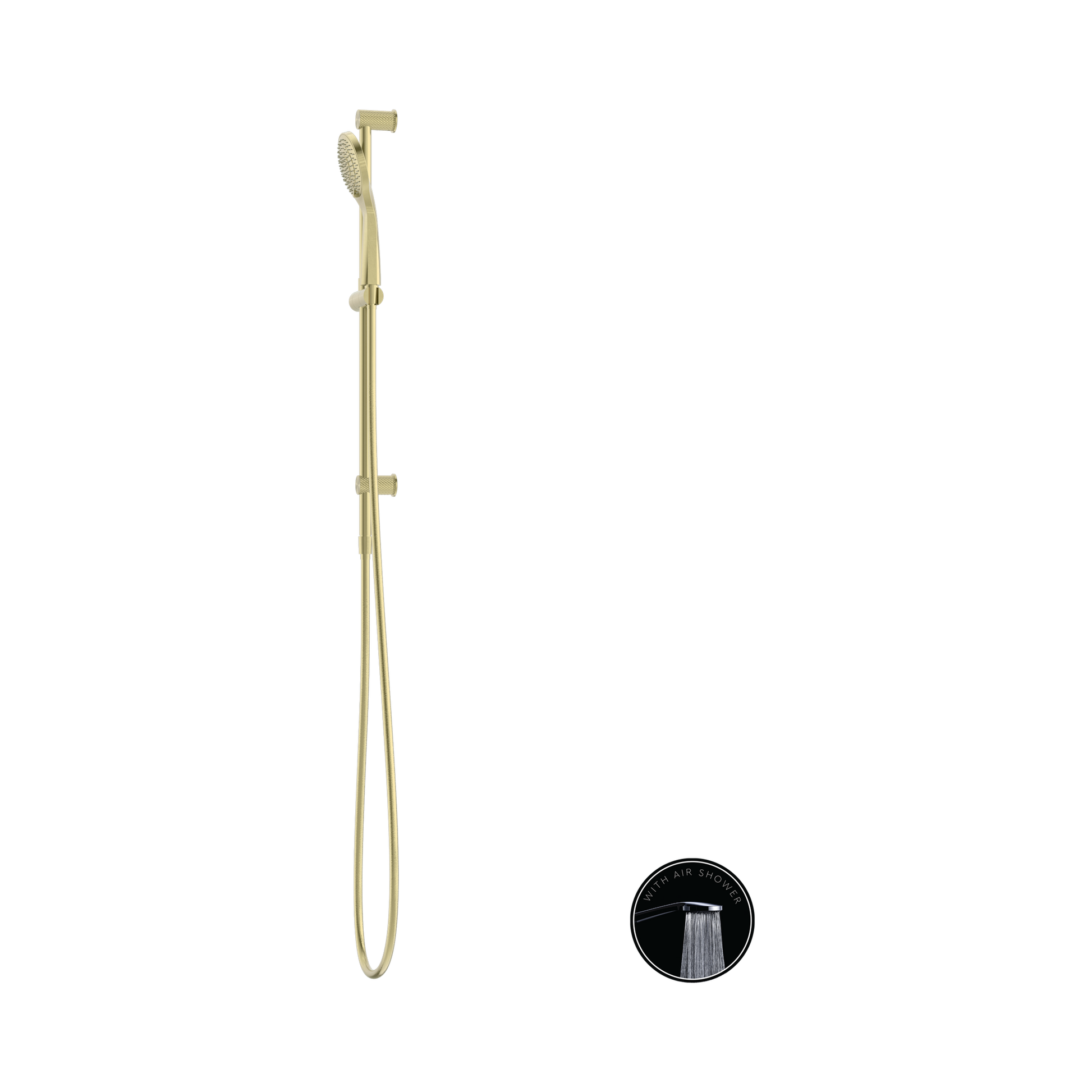 Nero Opal Shower Rail With Air Shower, Brushed Gold