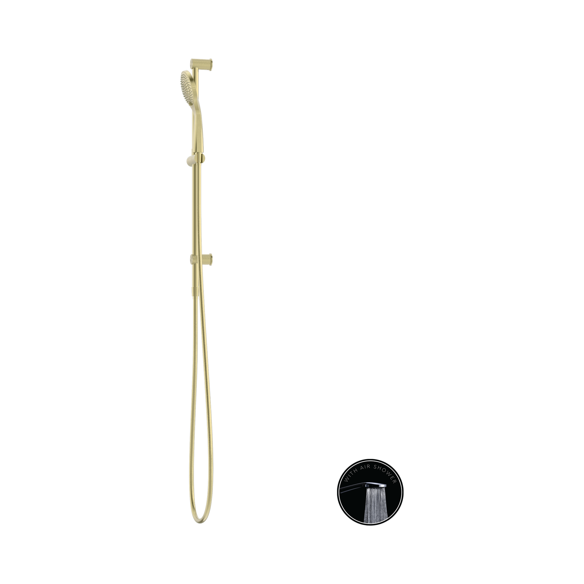 Nero Opal Shower Rail With Air Shower, Brushed Gold