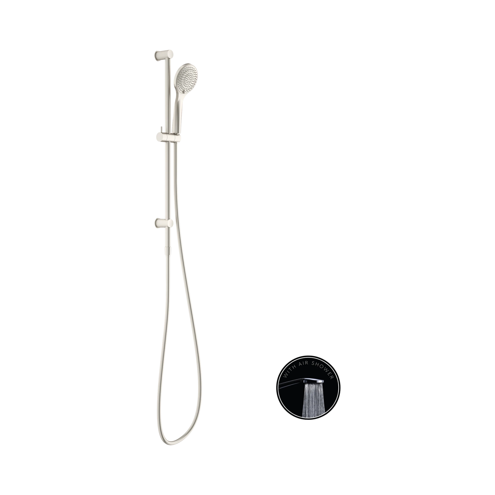 Nero Opal Shower Rail With Air Shower, Brushed Nickel