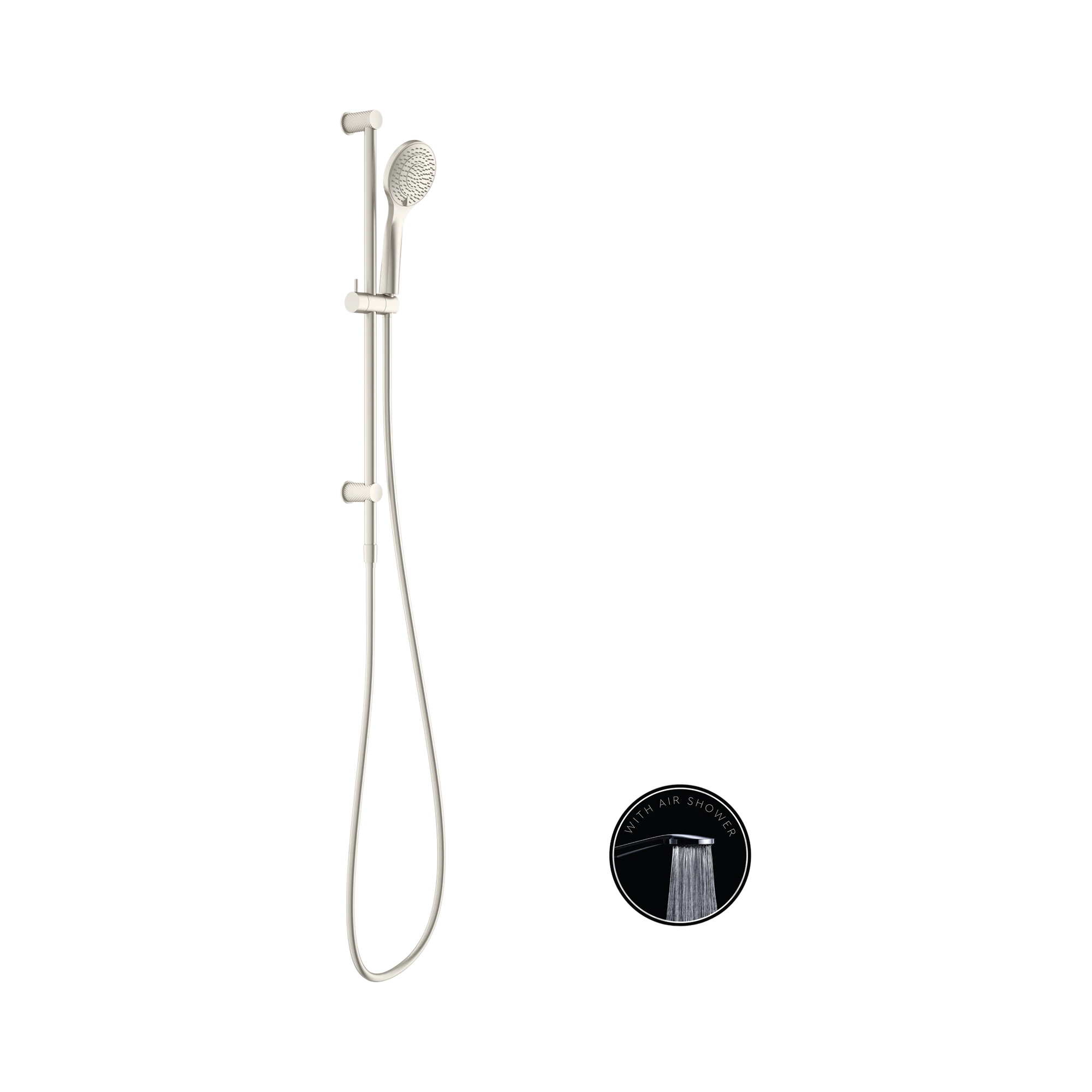 Nero Opal Shower Rail With Air Shower, Brushed Nickel
