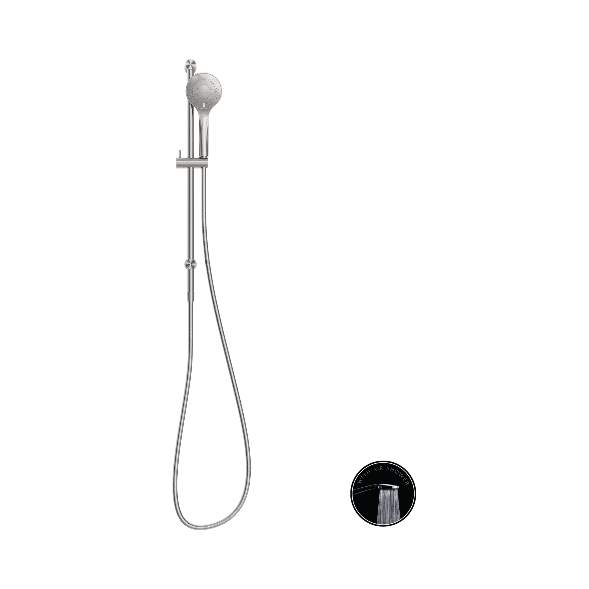Nero Opal Shower Rail With Air Shower, Brushed Nickel