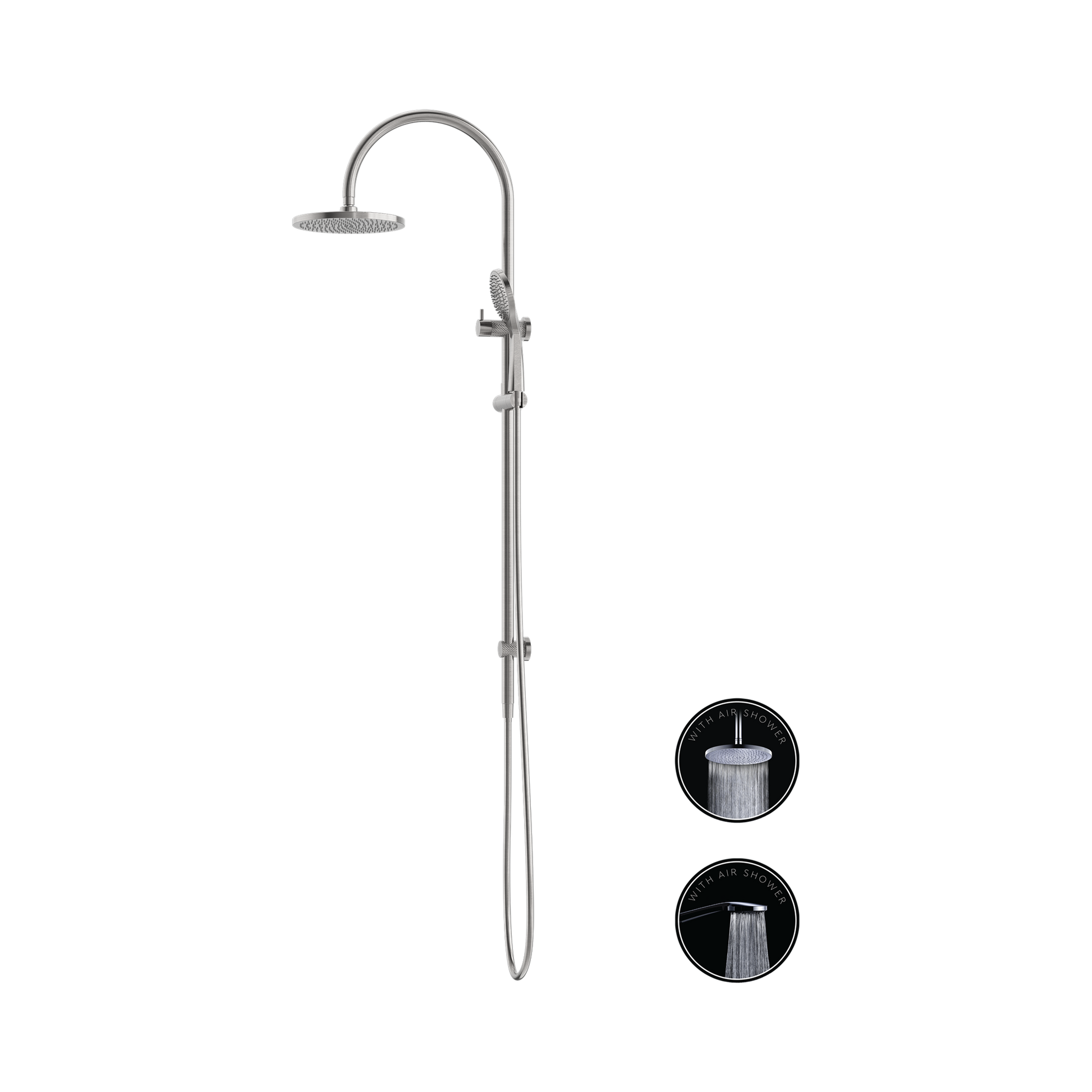 Nero Opal Twin Shower With Air Shower, Brushed Nickel