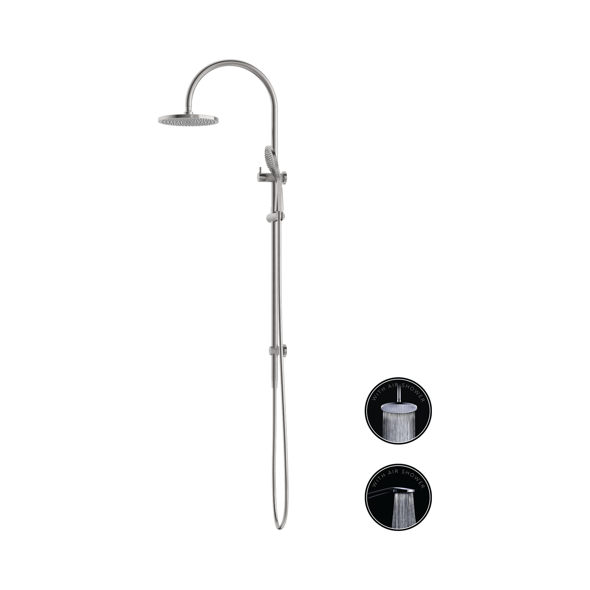 Nero Opal Twin Shower With Air Shower, Brushed Nickel