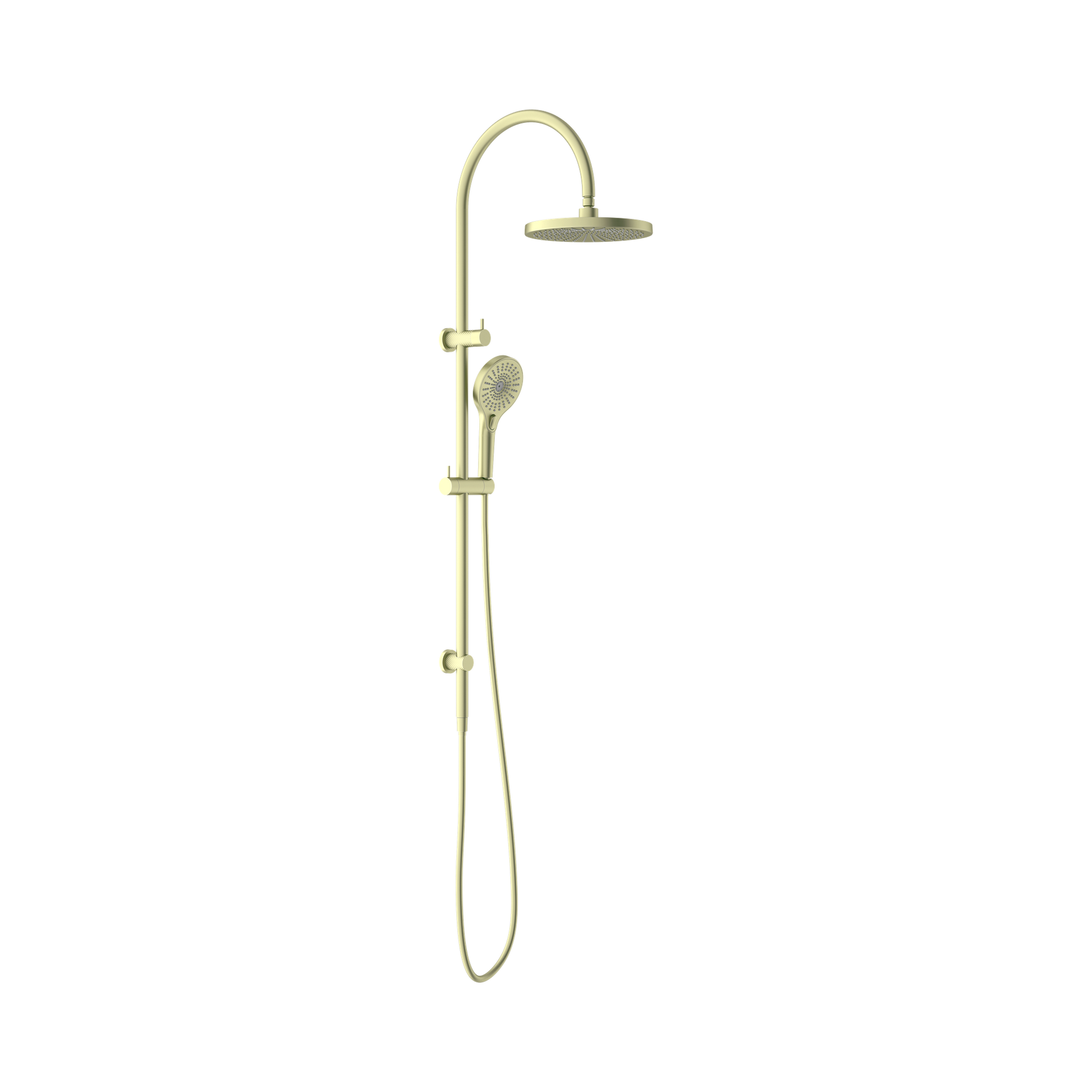 Nero Opal Twin Shower, Brushed Gold