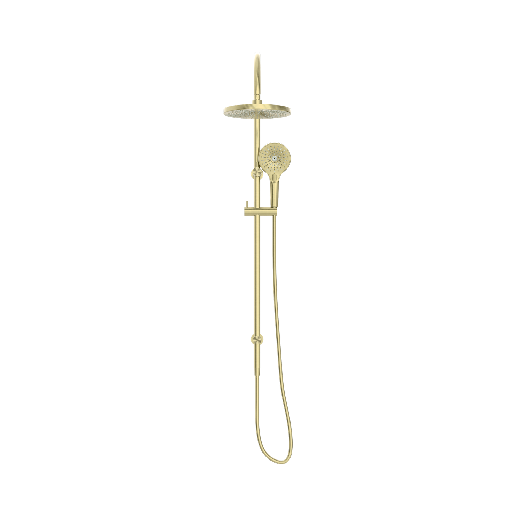 Nero Opal Twin Shower, Brushed Gold