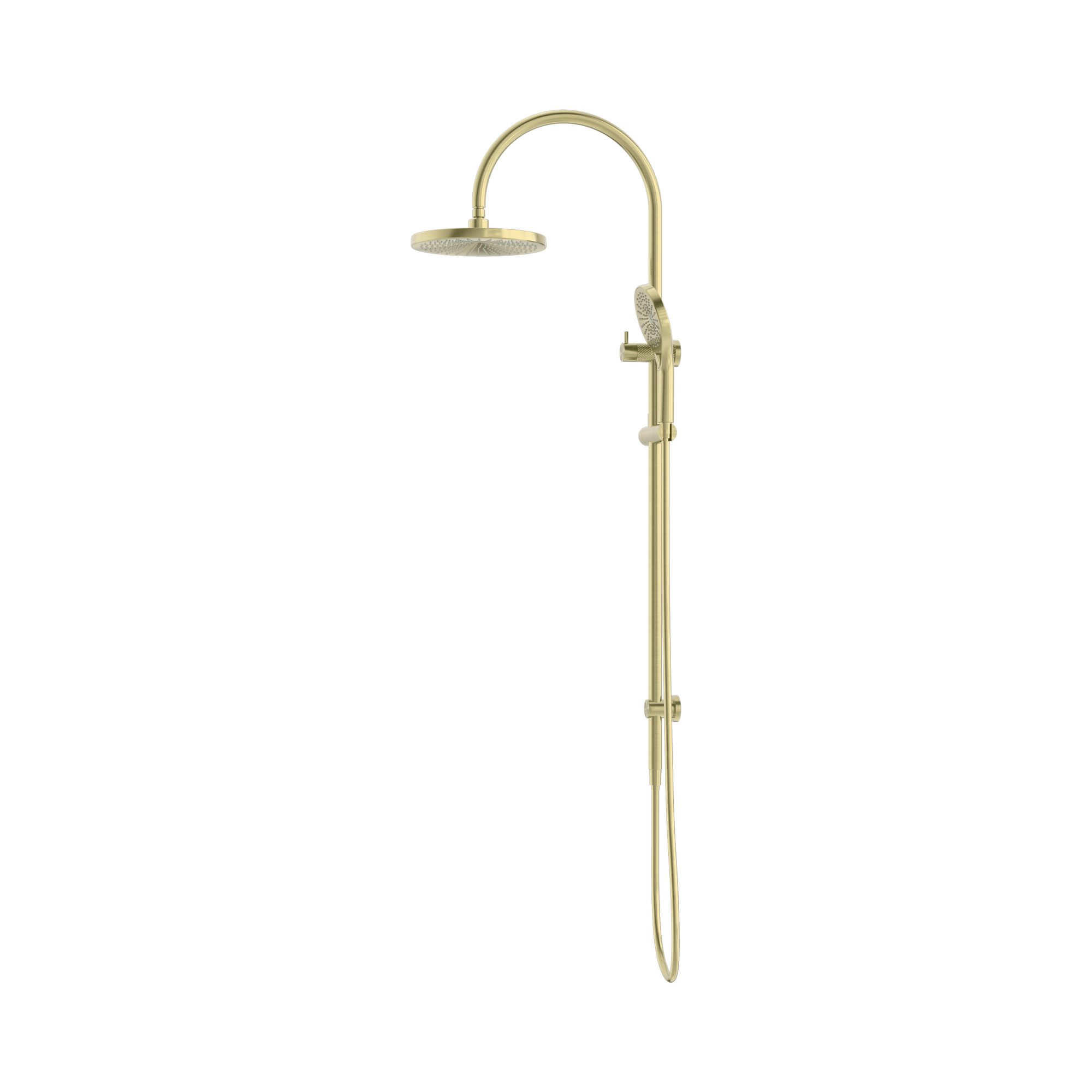 Nero Opal Twin Shower, Brushed Gold