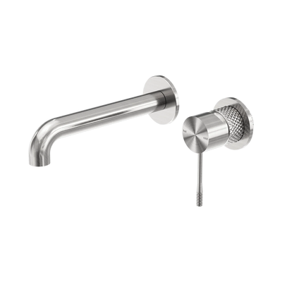 Nero Opal Wall Basin/Bath Mixer Separate Back Plate 120mm, Brushed Nickel