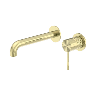 Nero Opal Wall Basin/Bath Mixer Separate Back Plate 260mm, Brushed Gold