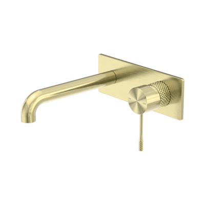 Nero Opal Wall Basin/Bath Mixer 185mm, Brushed Gold