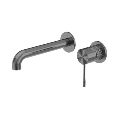 Nero Opal Wall Basin/Bath Mixer Separate Back Plate 185mm, Graphite