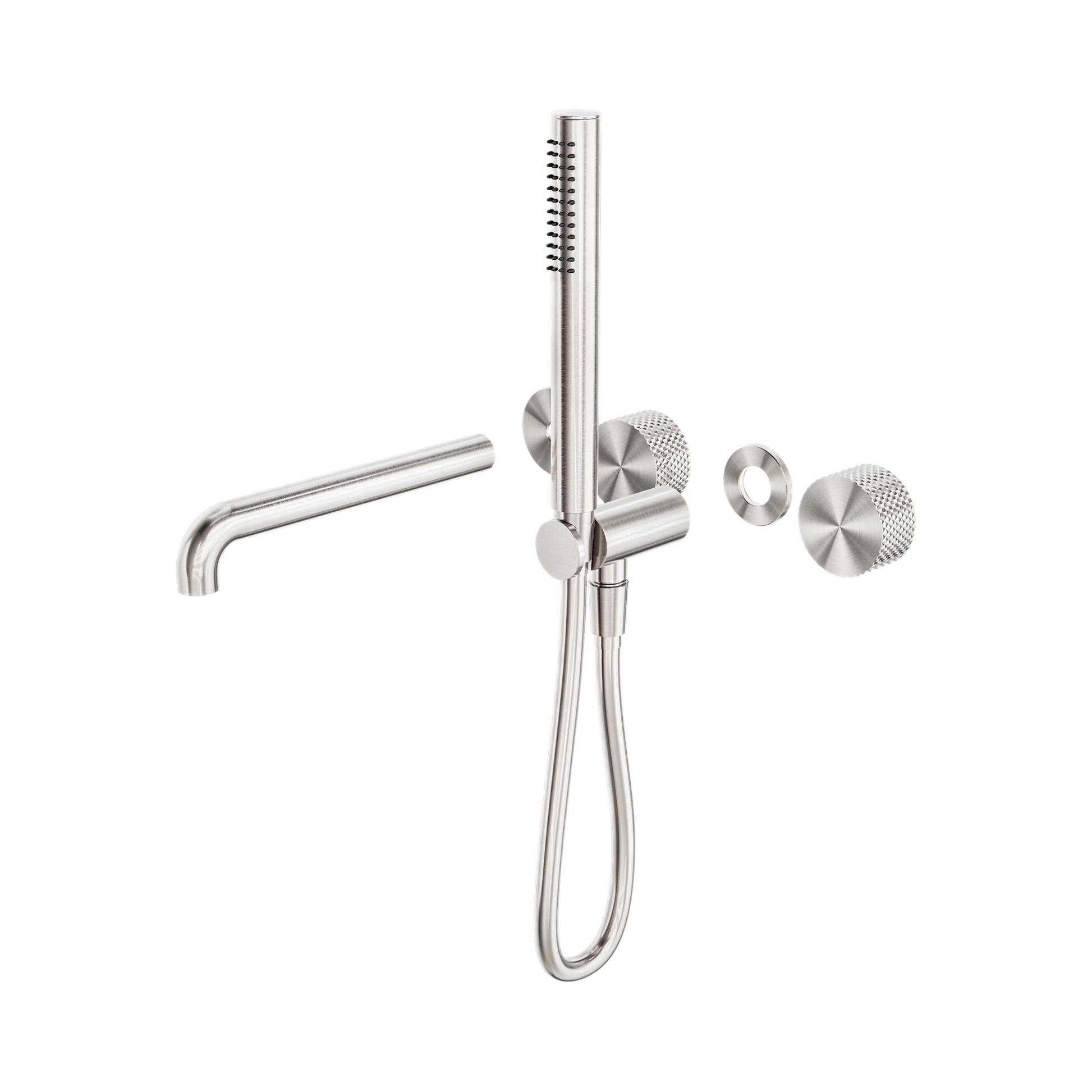 Nero Opal Progressive Shower System Separate Plate With Spout 230mm Trim Kits Only, Brushed Nickel
