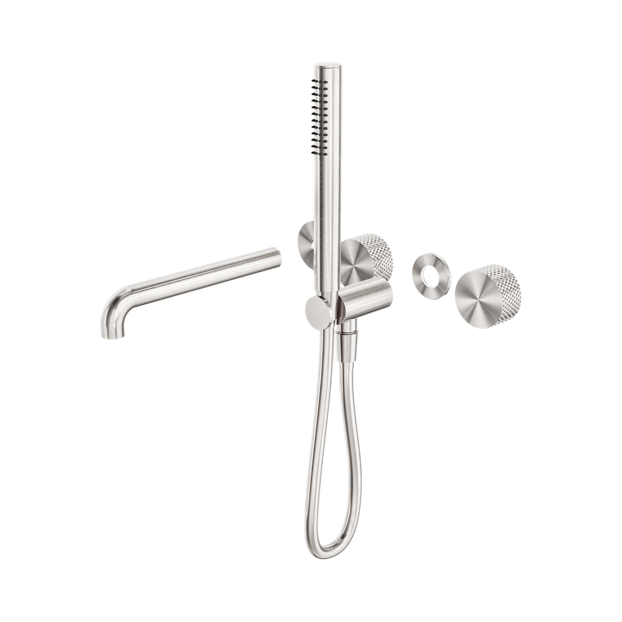 Nero Opal Progressive Shower System Separate Plate With Spout 230mm Trim Kits Only, Brushed Nickel