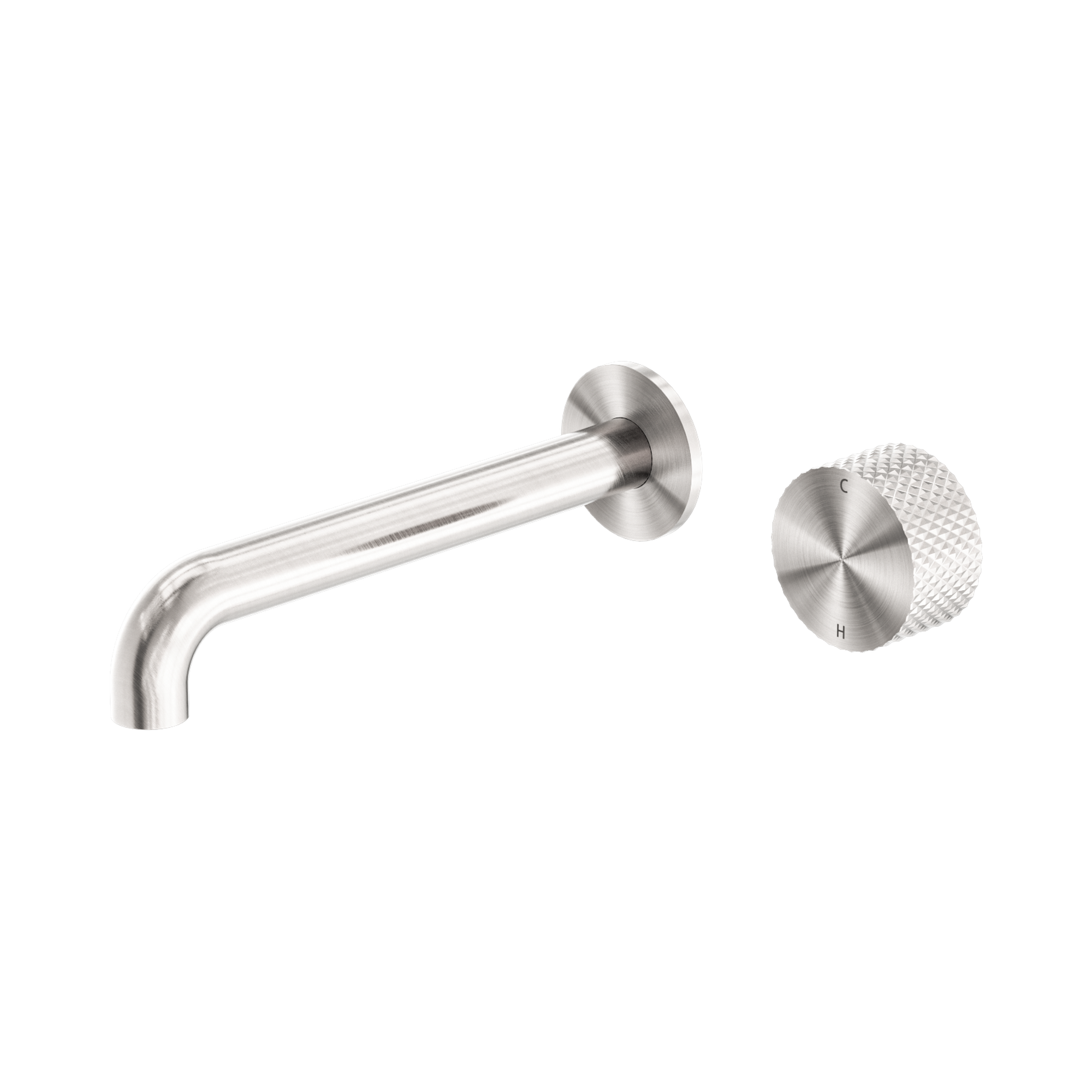 Nero Opal Progressive Wall Basin/Bath Set 185mm, Brushed Nickel