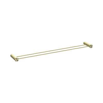 Nero Opal Double Towel Rail 800mm, Brushed Gold