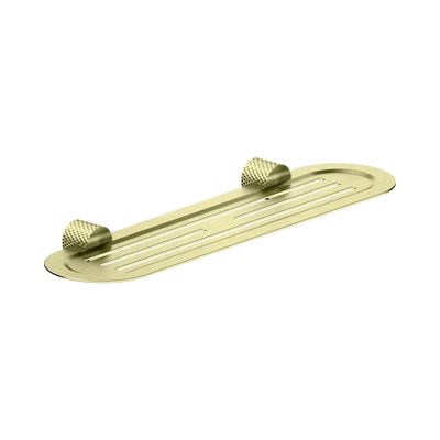 Nero Opal Metal Shower Shelf, Brushed Gold