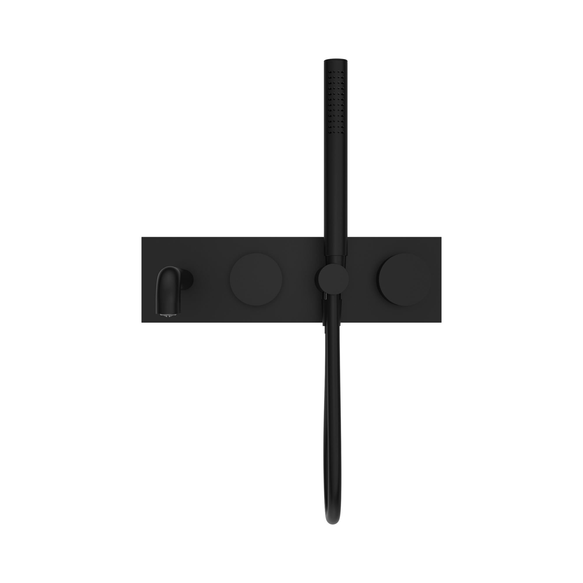 Nero Kara Progressive Shower System With Spout 250mm, Matte Black