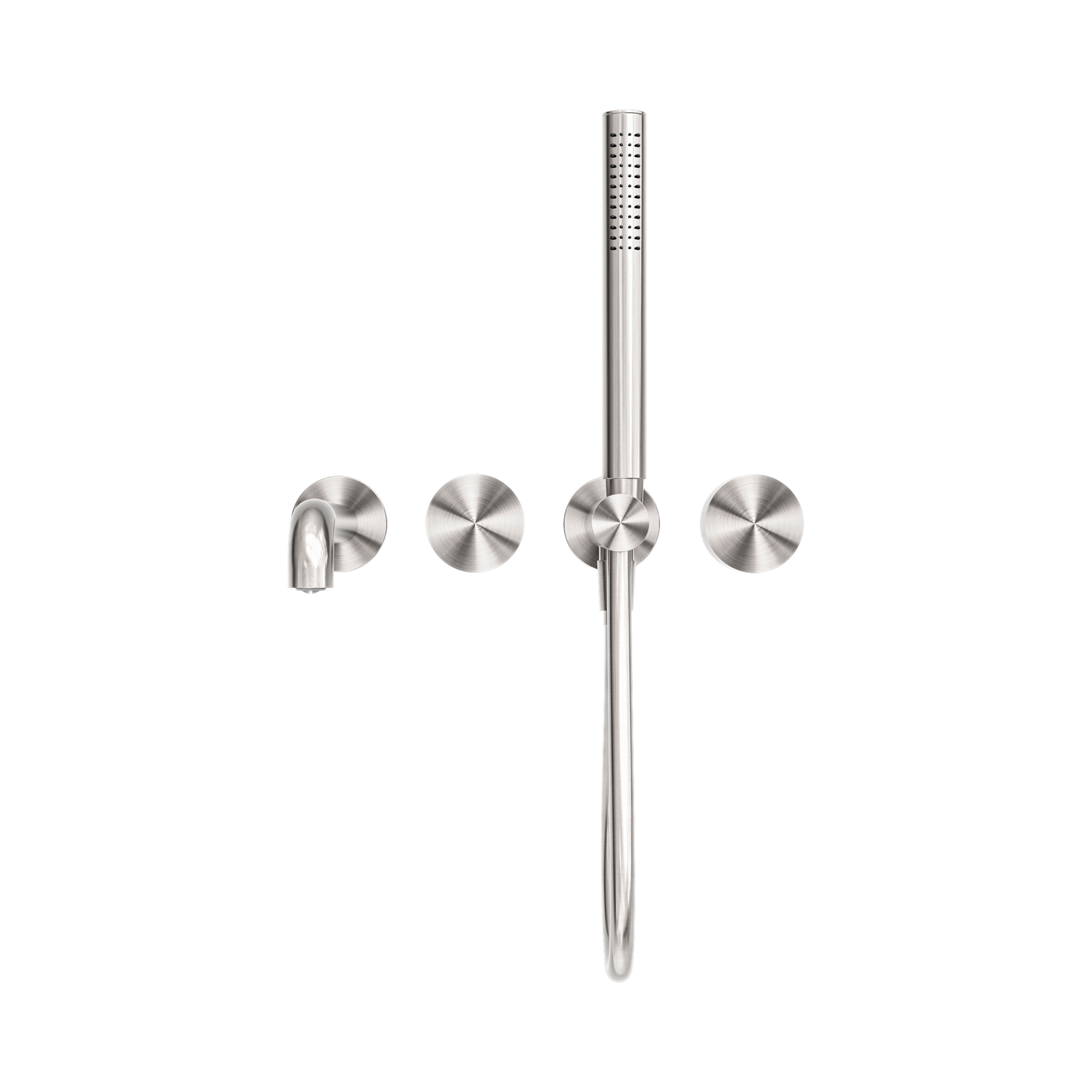Nero Kara Progressive Shower System Separate Plate With Spout 230mm, Brushed Nickel