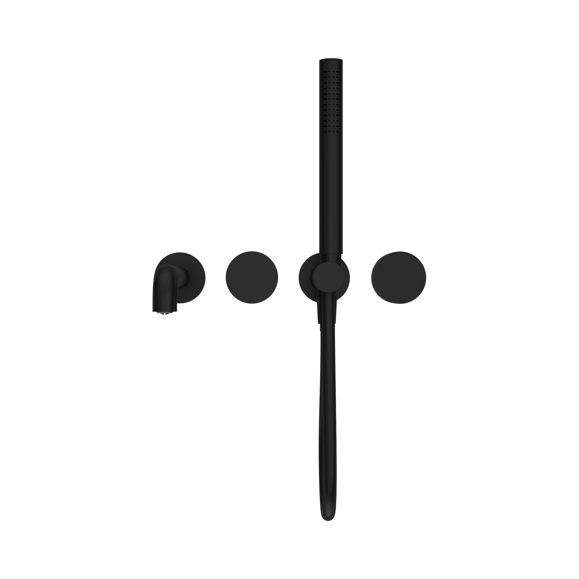 Nero Kara Progressive Shower System Separate Plate With Spout 230mm, Matte Black