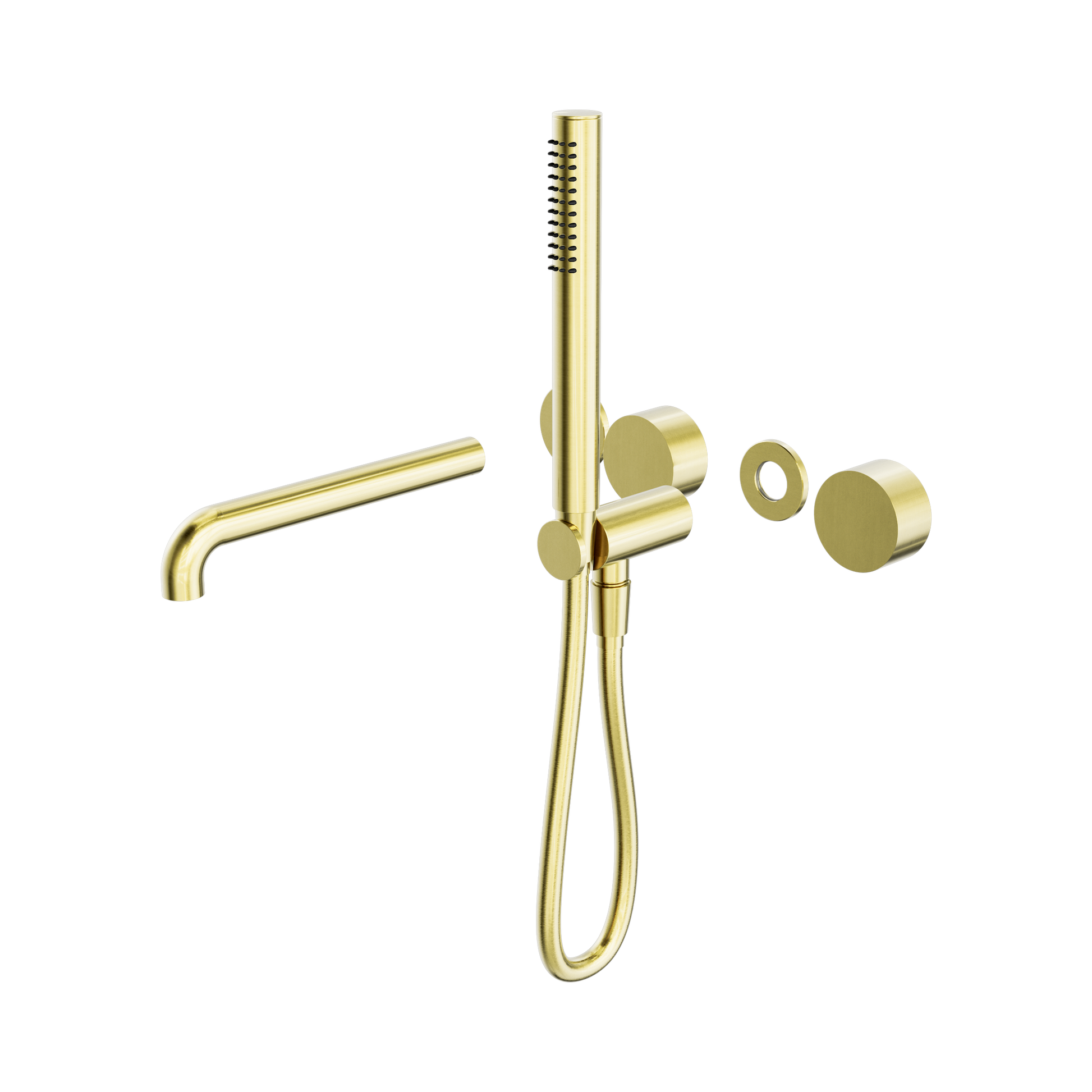 Nero Kara Progressive Shower System Separate Plate With Spout 230mm Trim Kits Only, Brushed Gold