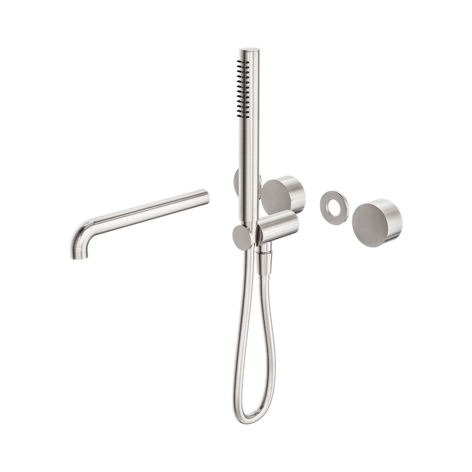 Nero Kara Progressive Shower System Separate Plate With Spout 230mm Trim Kits Only, Brushed Nickel