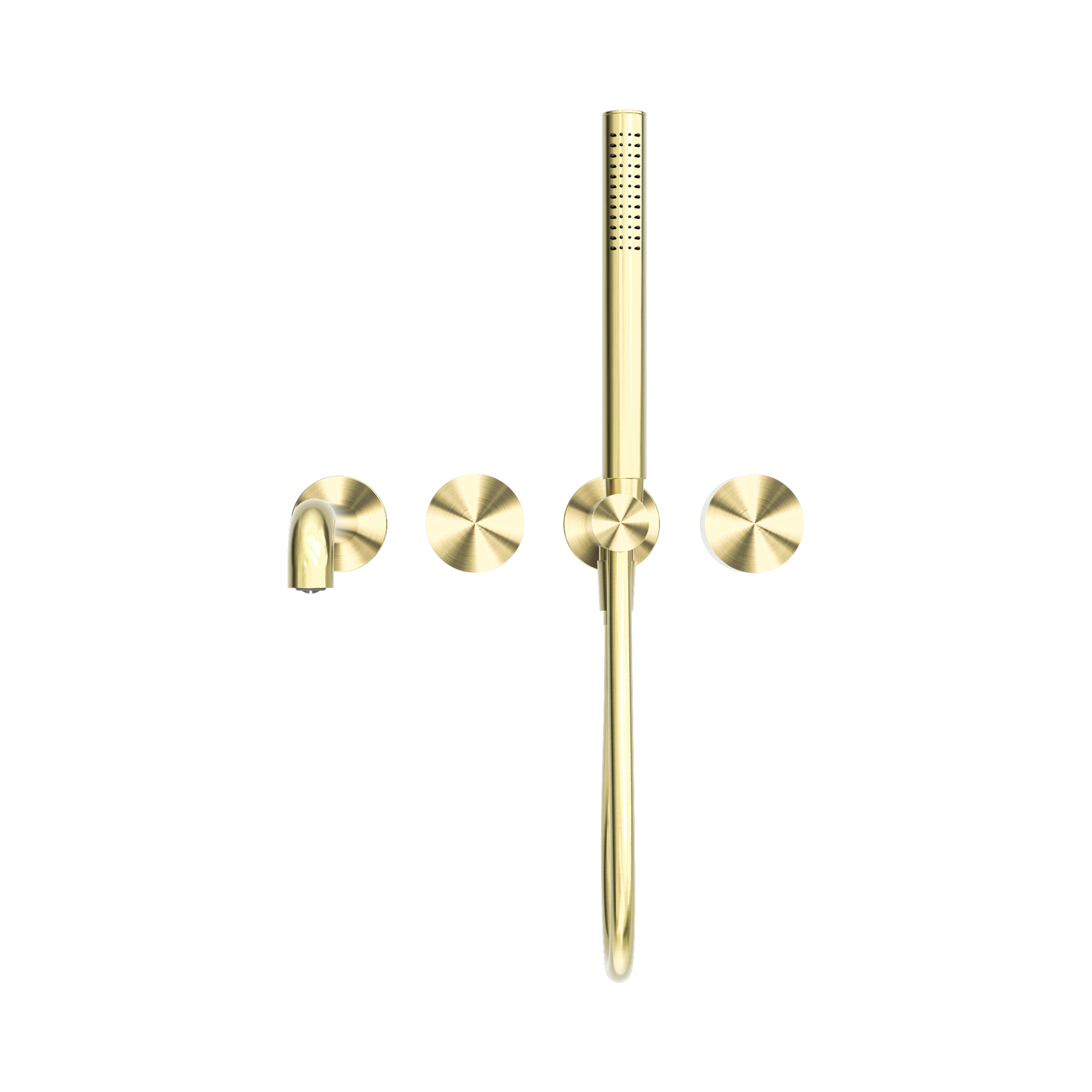 Nero Kara Progressive Shower System Separate Plate With Spout 250mm, Brushed Gold