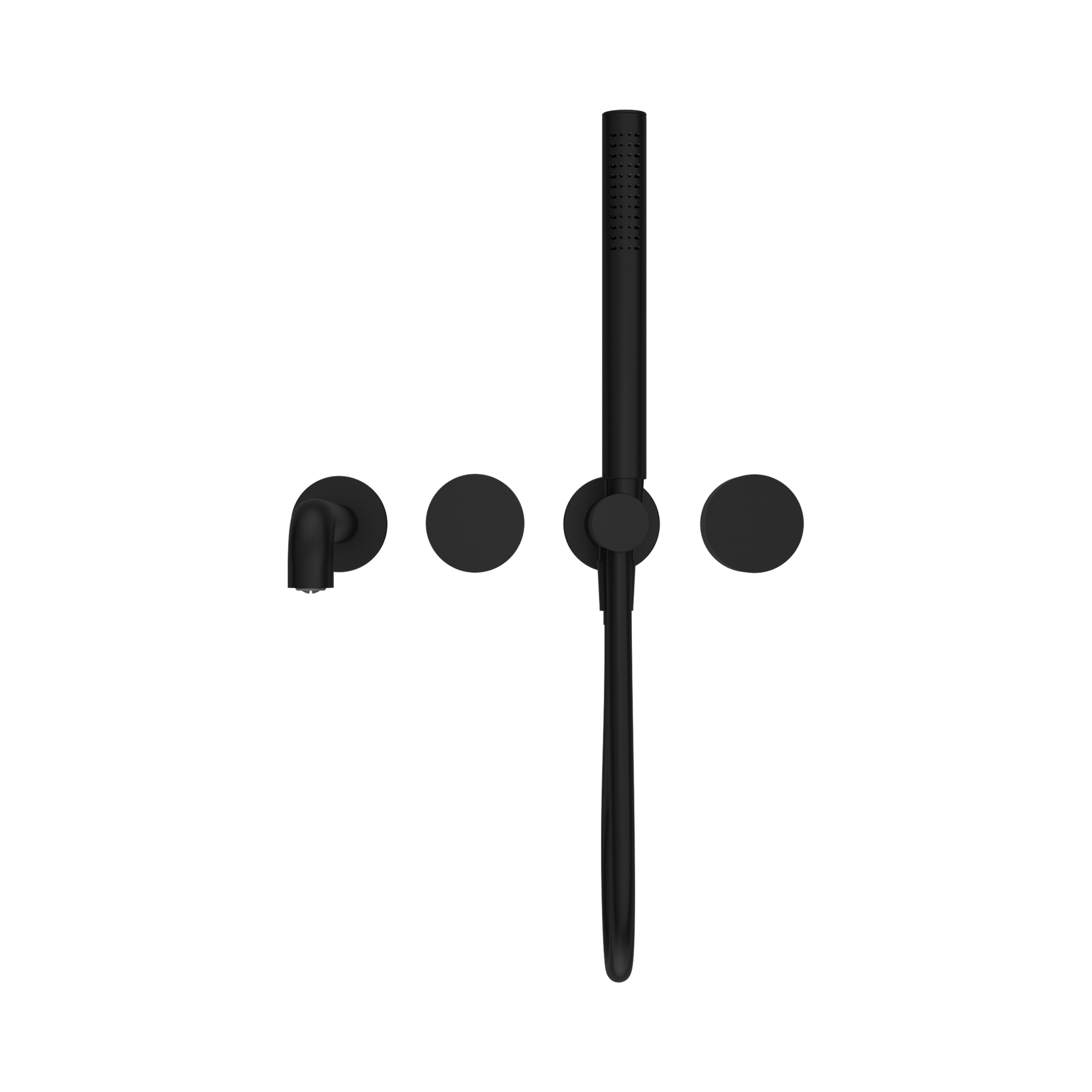 Nero Kara Progressive Shower System Separate Plate With Spout 250mm, Matte Black