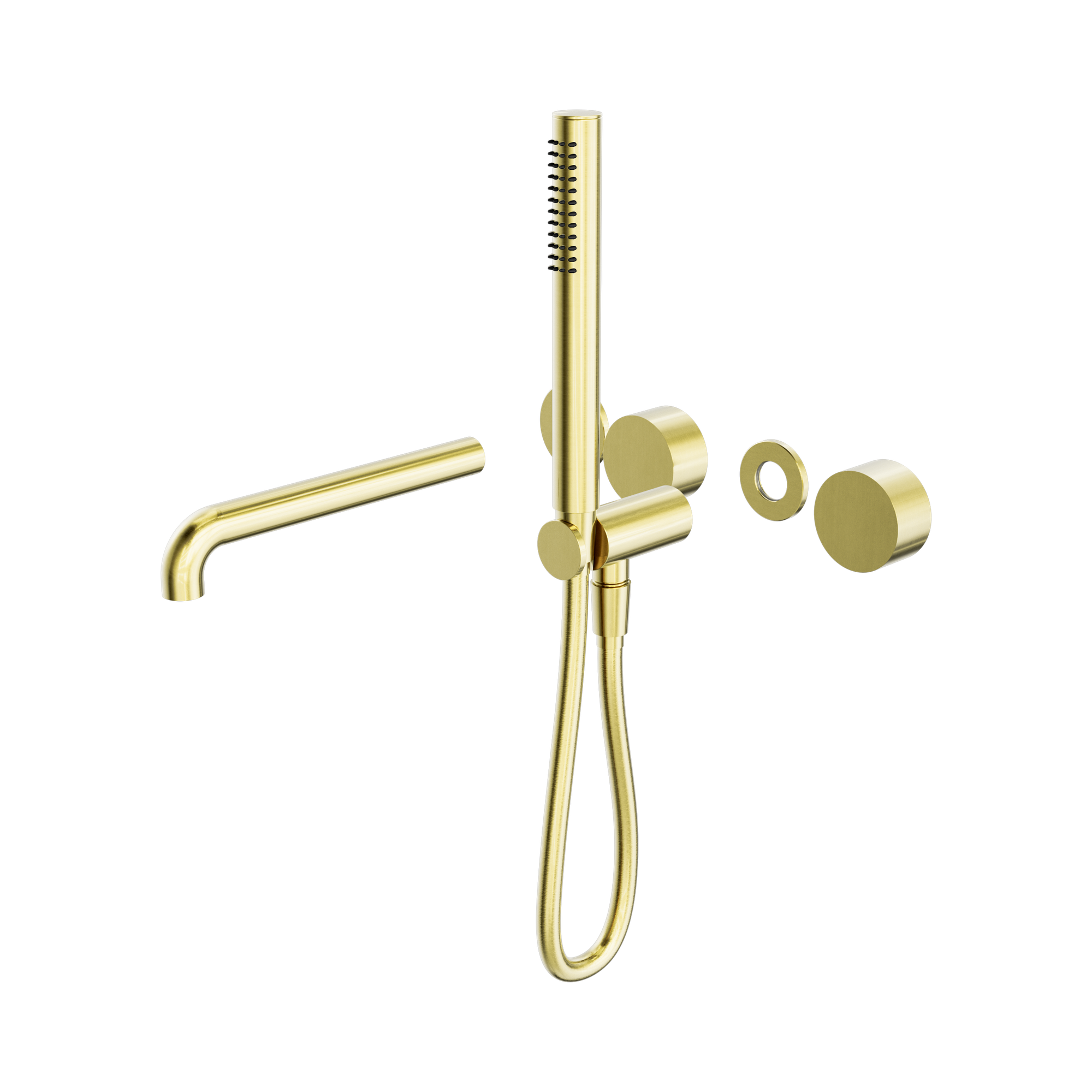 Nero Kara Progressive Shower System Separate Plate With Spout 250mm Trim Kits Only, Brushed Gold