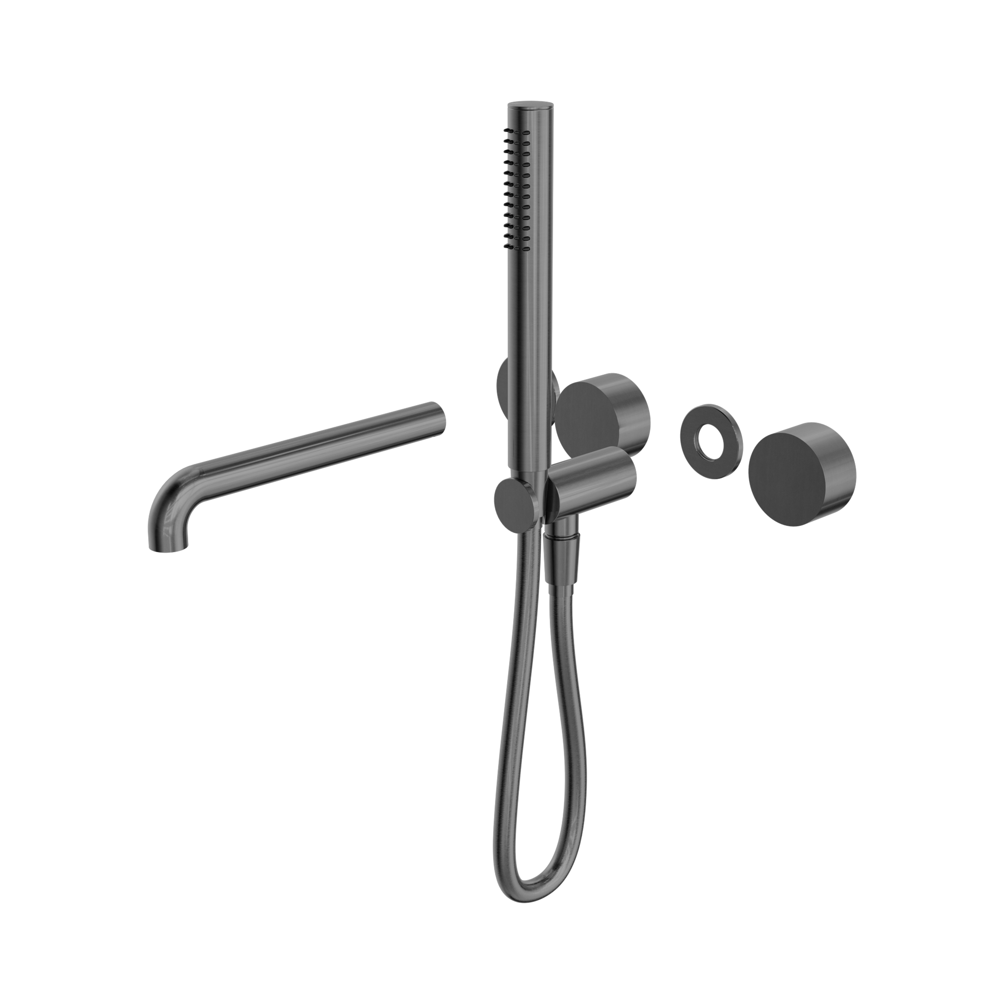 Nero Kara Progressive Shower System Separate Plate With Spout 250mm Trim Kits Only, Gun Metal