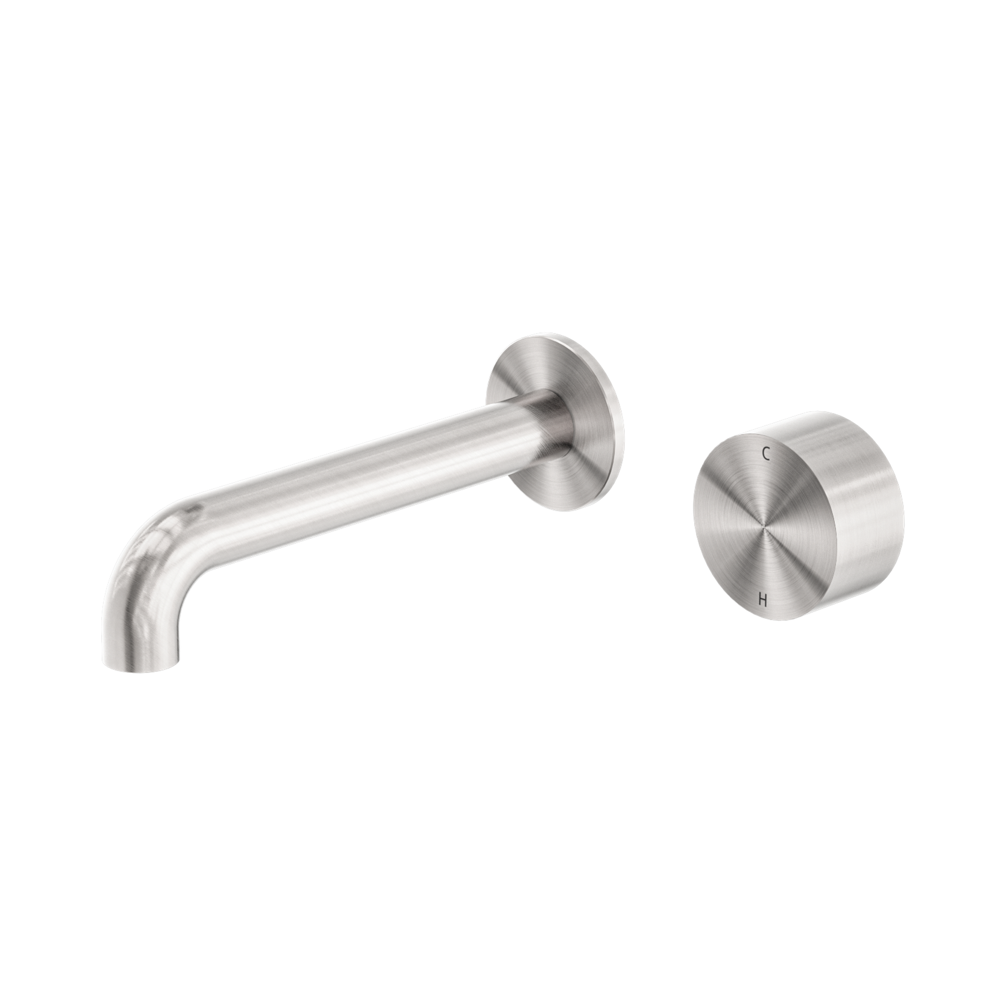 Nero Kara Progressive Wall Basin/Bath Set 120mm, Brushed Nickel