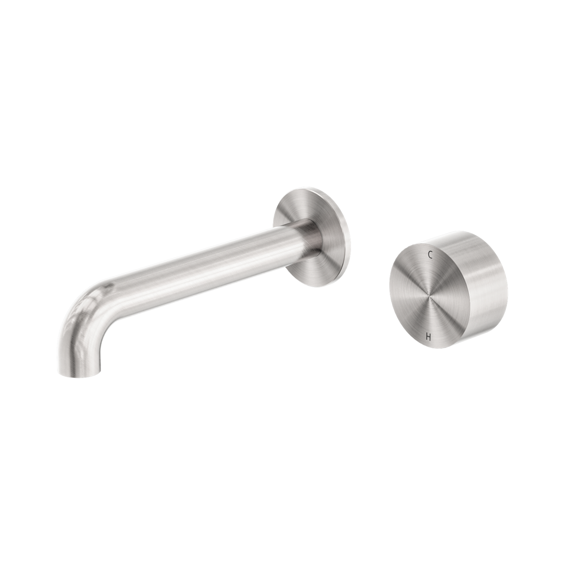 Nero Kara Progressive Wall Basin/Bath Set 185mm, Brushed Nickel