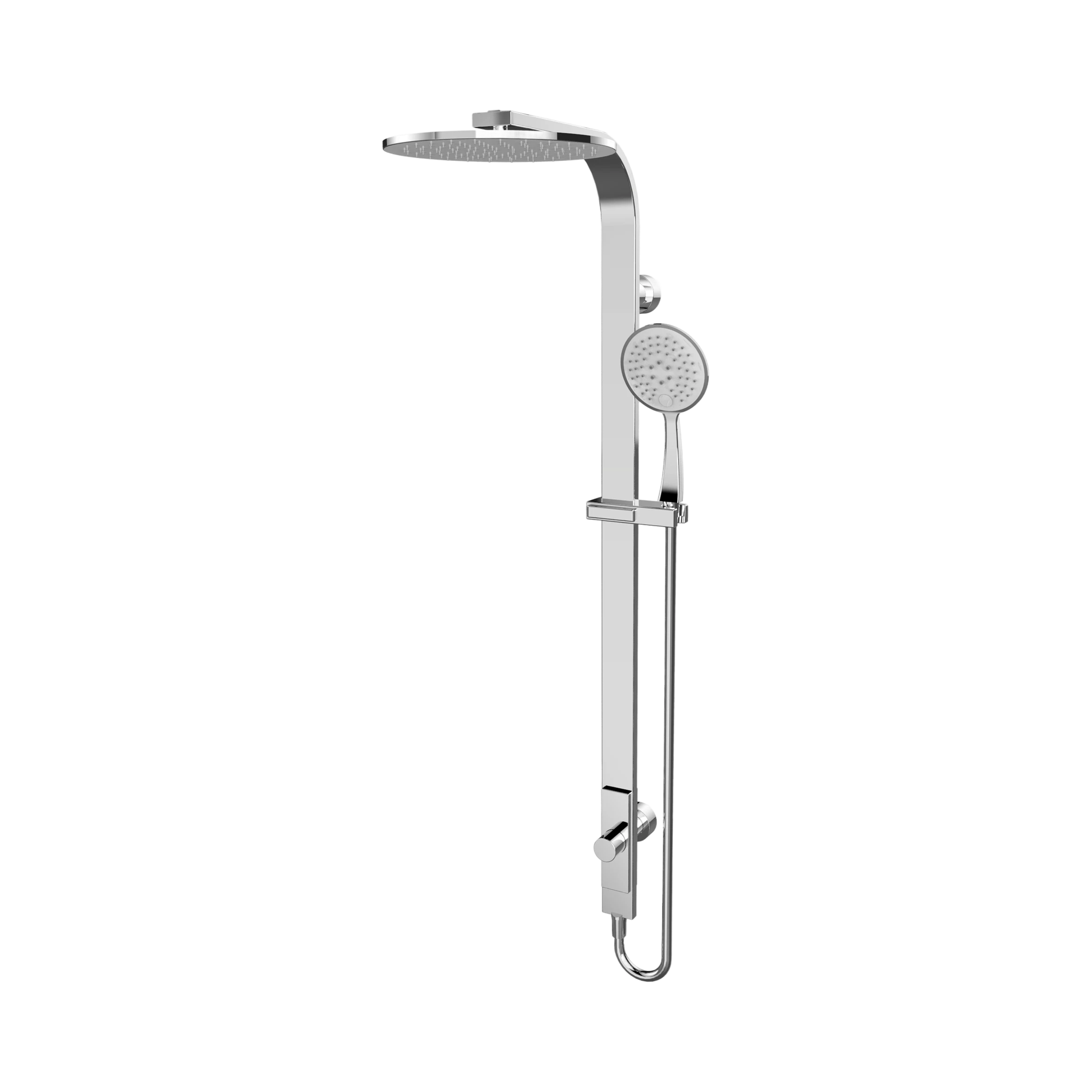 Nero Astra Rain Round Twin Shower Single Hose, Chrome