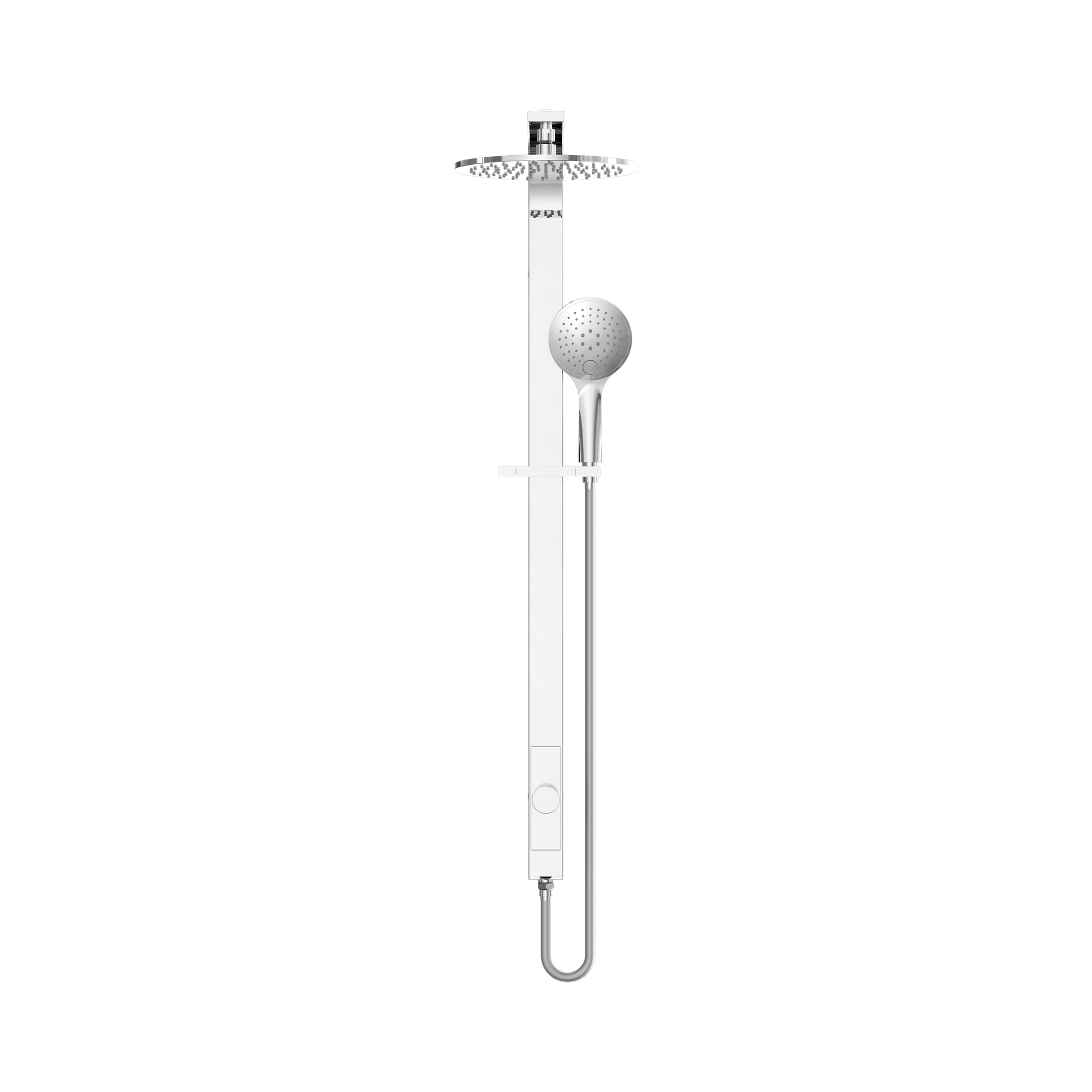 Nero Astra Rain Round Twin Shower Single Hose, Chrome