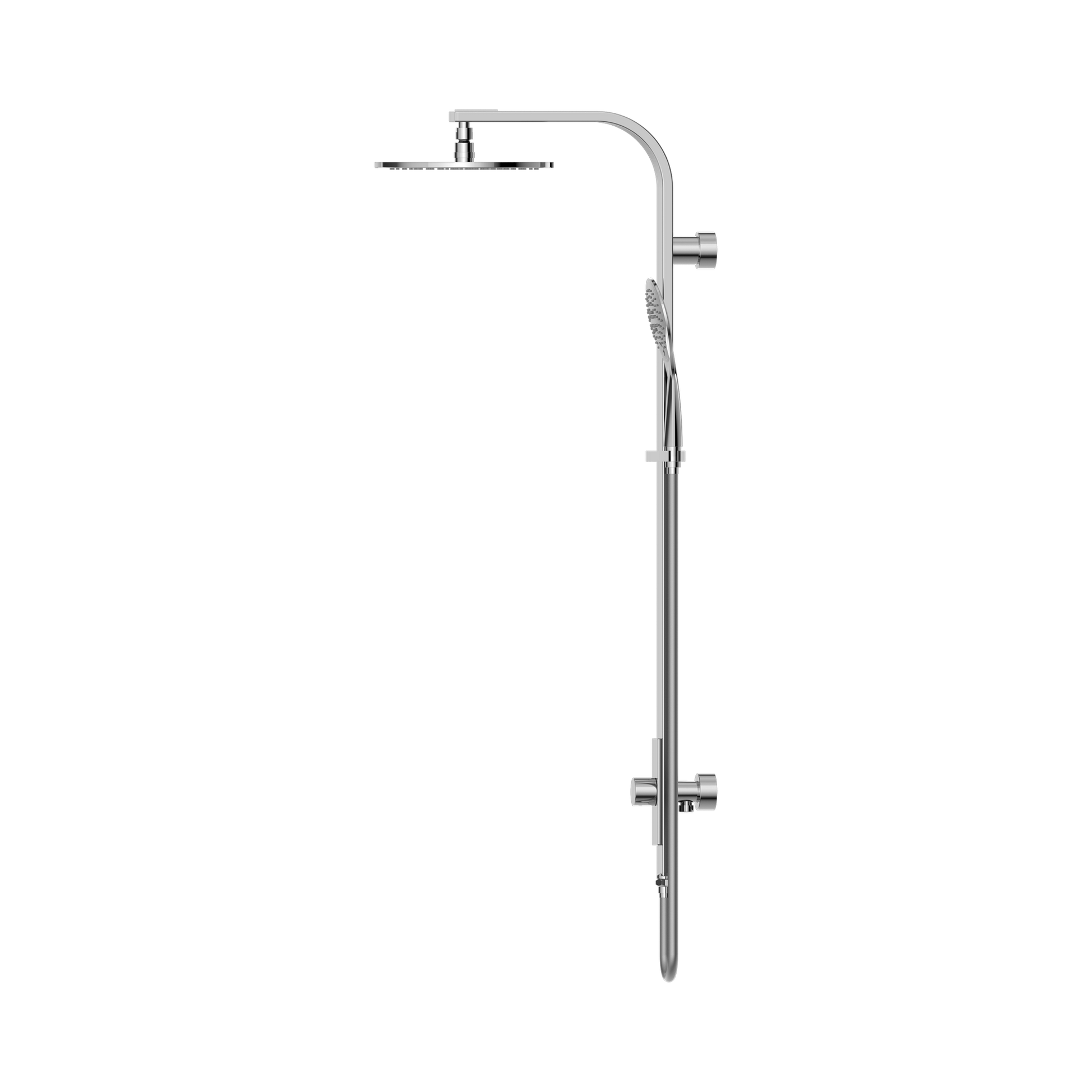 Nero Astra Rain Round Twin Shower Single Hose, Chrome