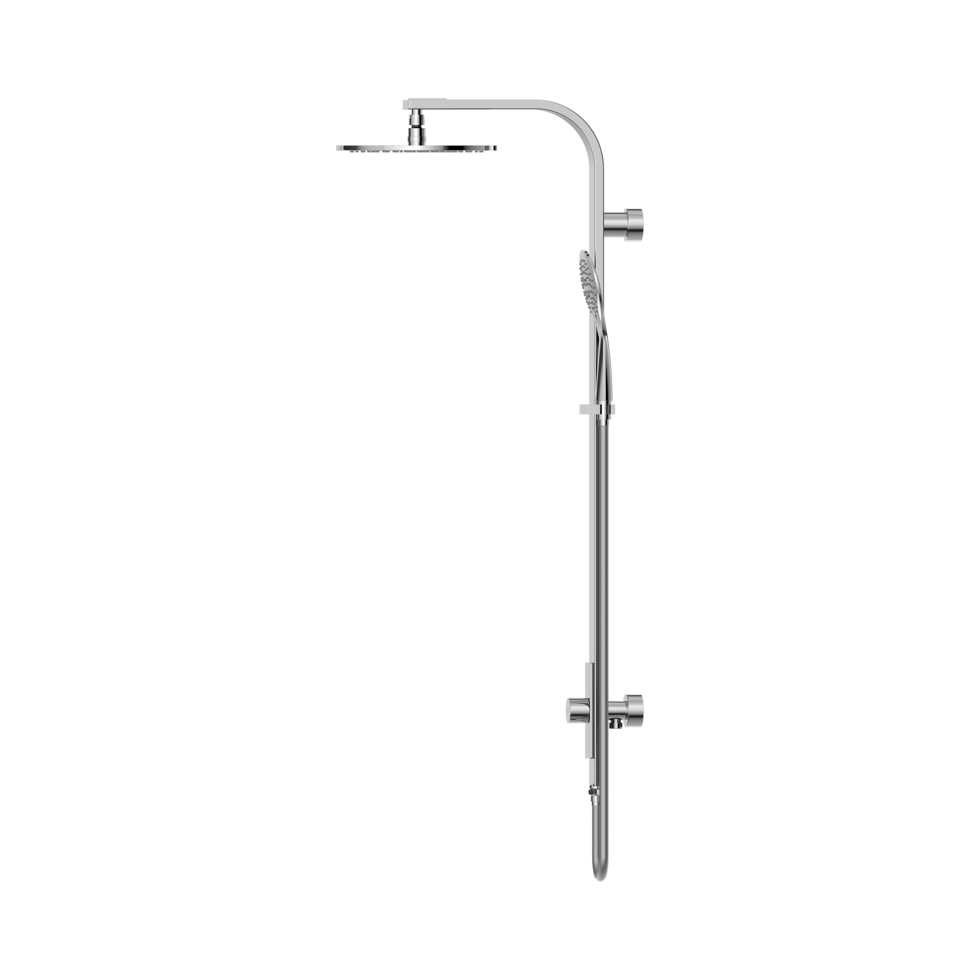 Nero Astra Rain Round Twin Shower Single Hose, Chrome
