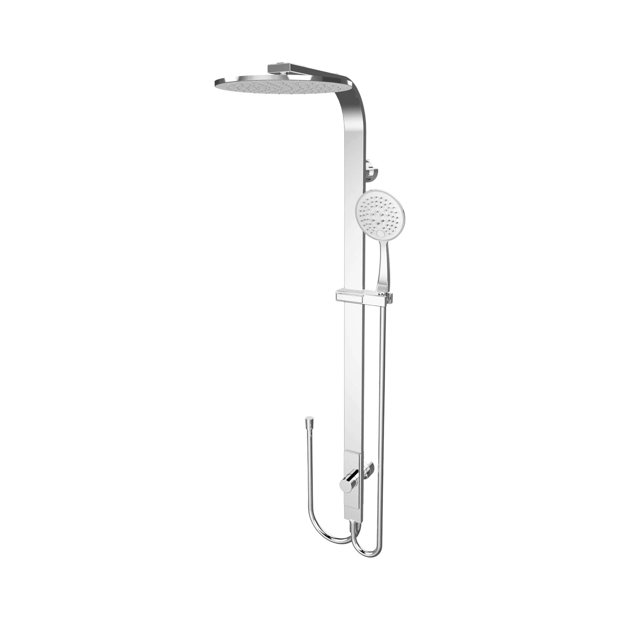 Nero Astra Rain Round Twin Shower Double Hose, Chrome