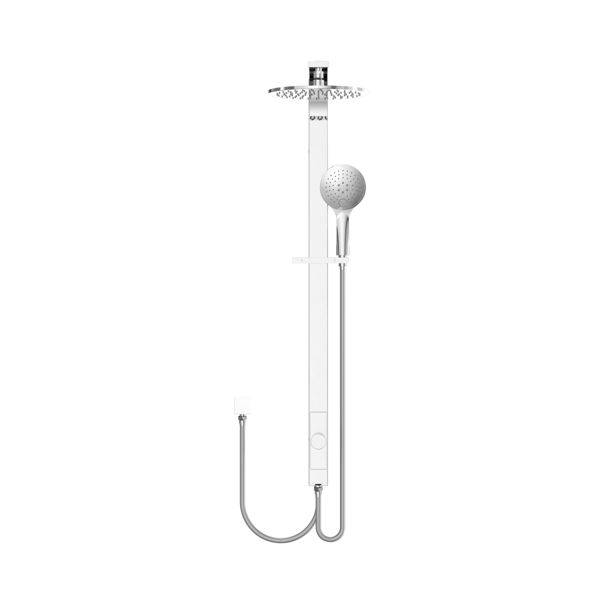 Nero Astra Rain Round Twin Shower Double Hose, Chrome