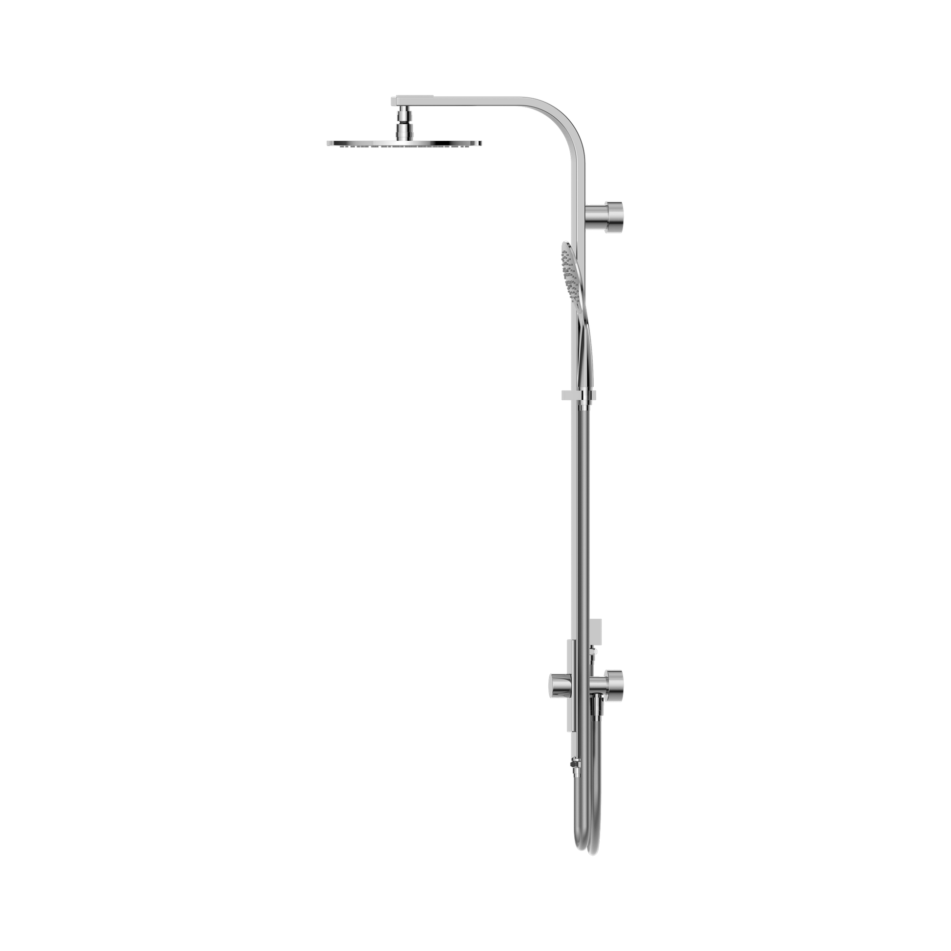 Nero Astra Rain Round Twin Shower Double Hose, Chrome