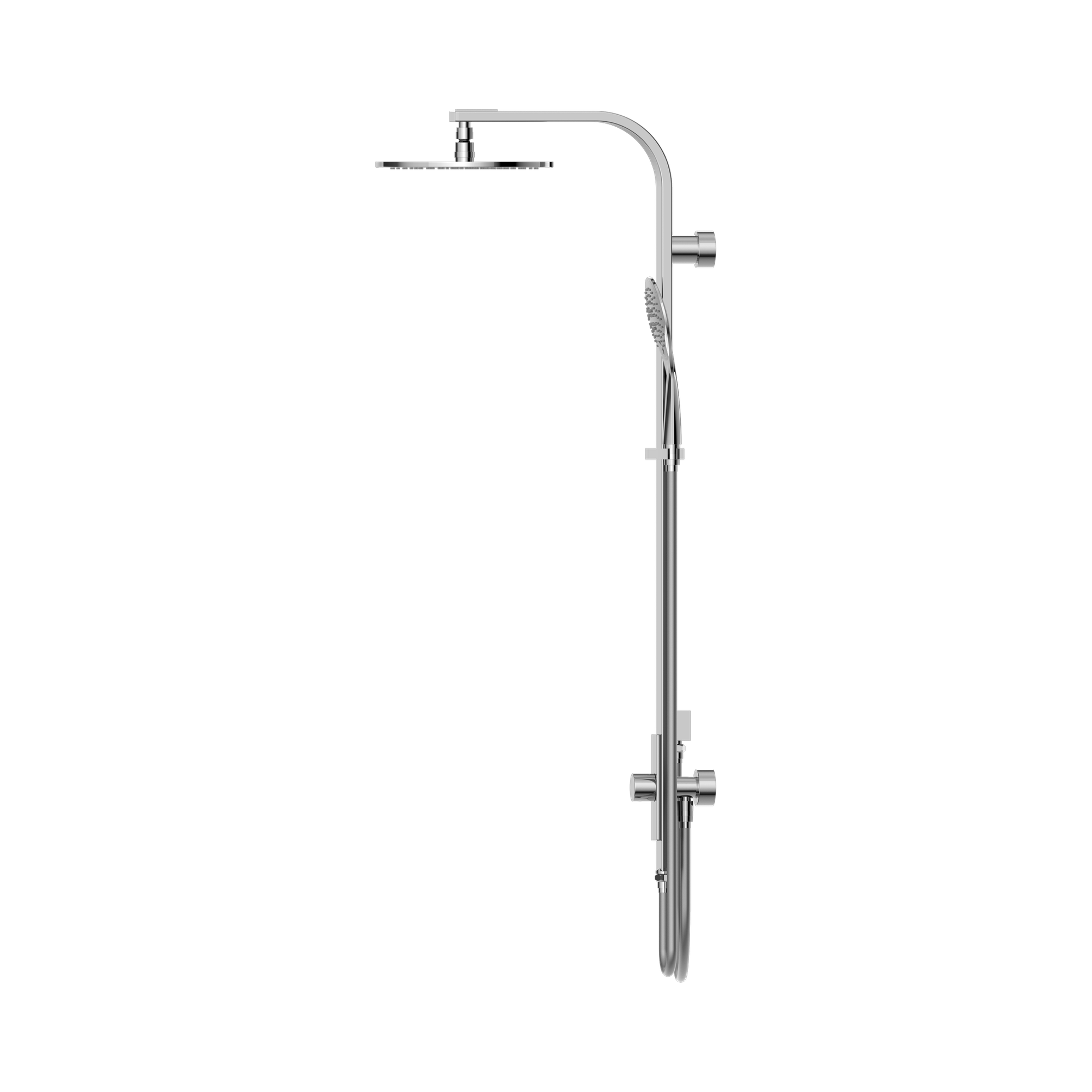 Nero Astra Rain Round Twin Shower Double Hose, Chrome