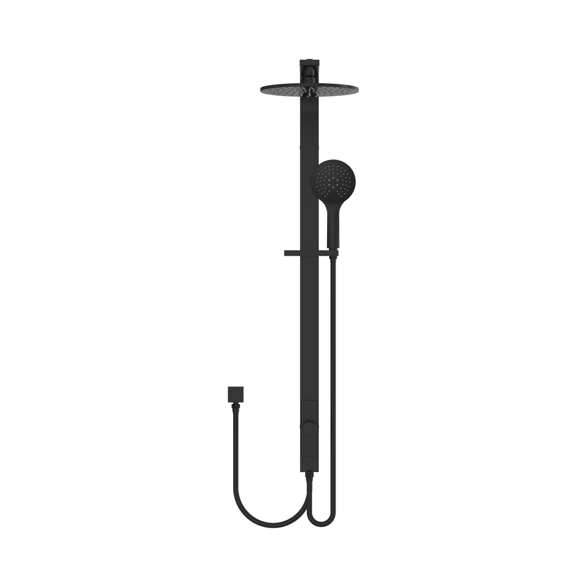 Nero Astra Rain Round Twin Shower Double Hose, Matte Black