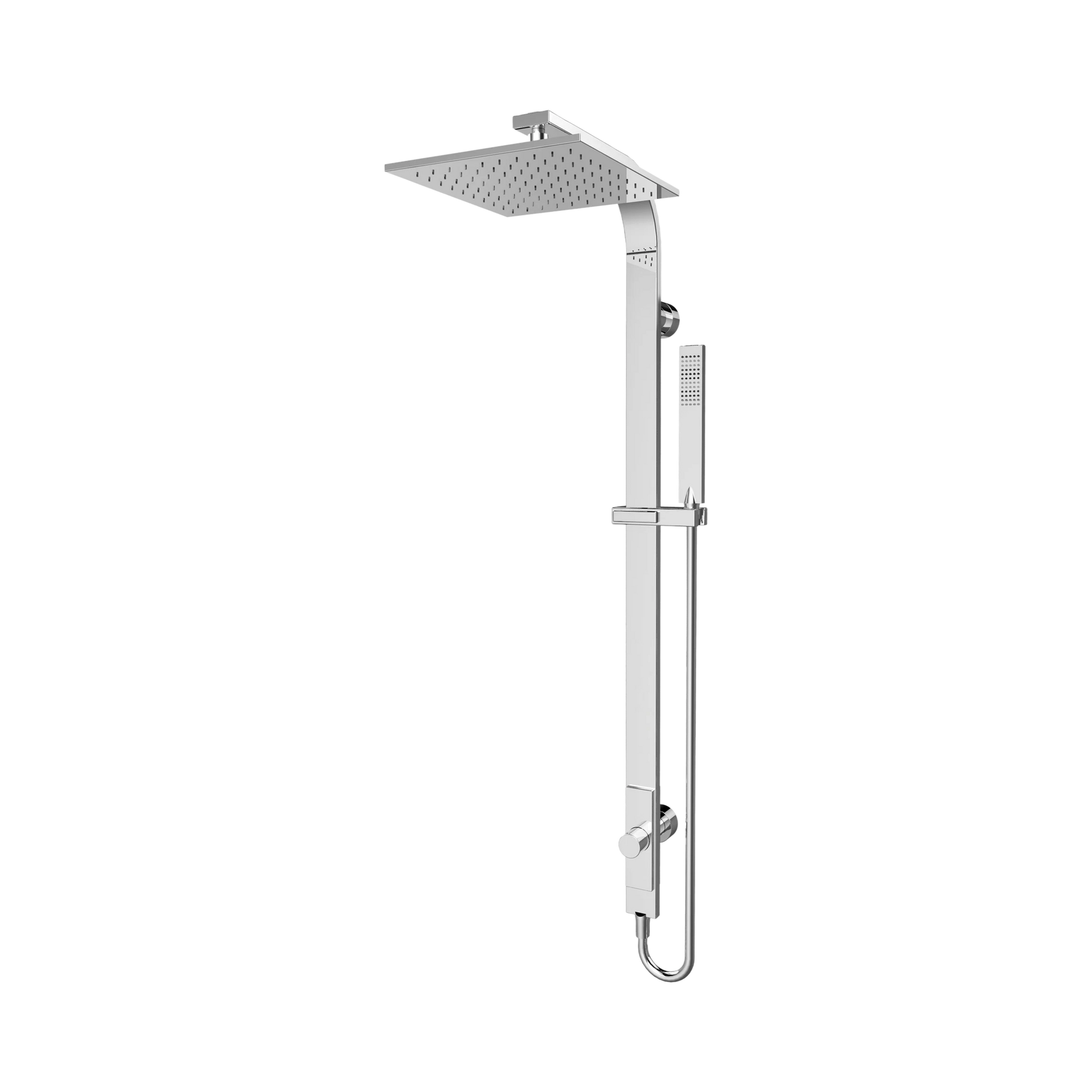 Nero Astra Rain Square Twin Shower Single Hose, Chrome