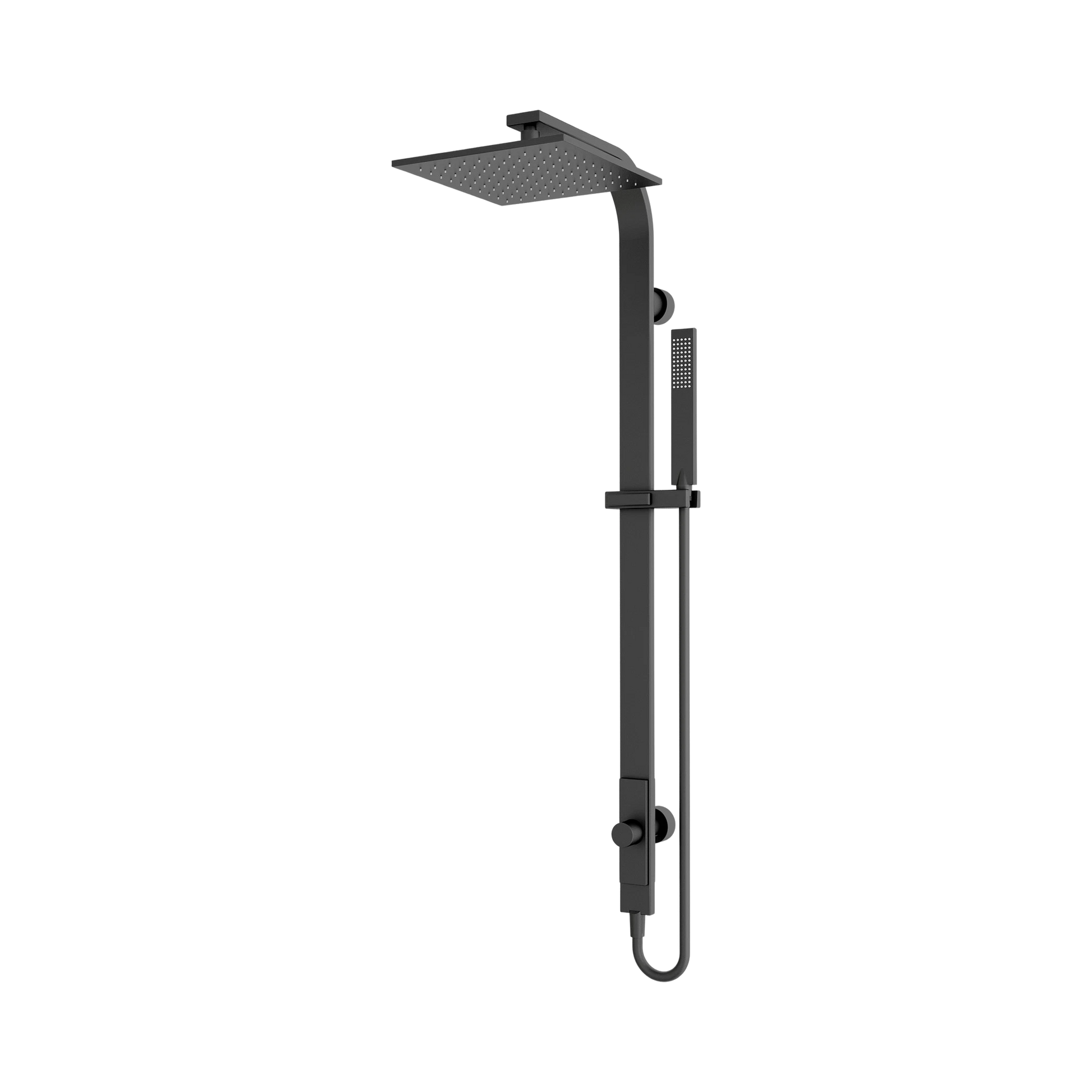 Nero Astra Rain Square Twin Shower Single Hose, Matte Black