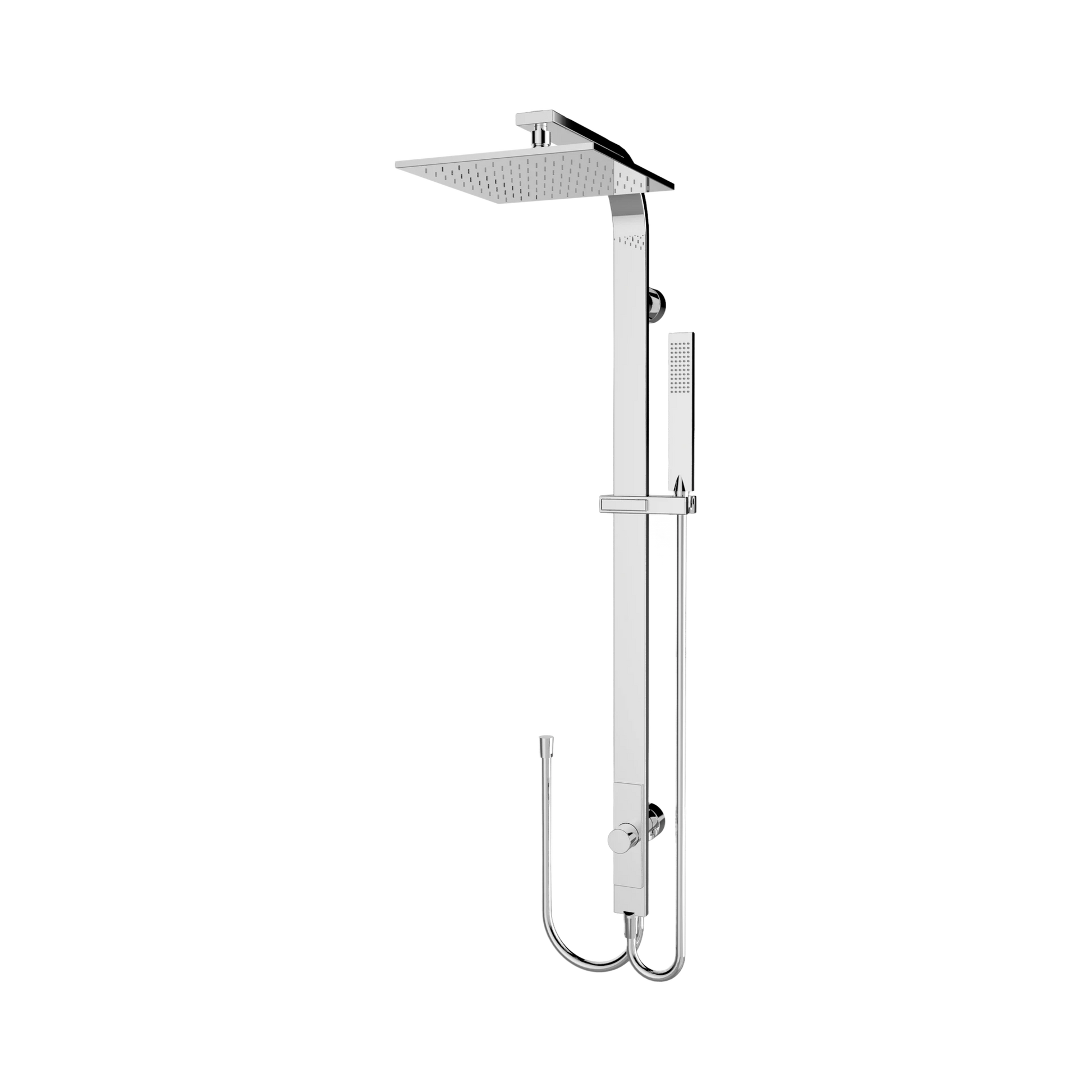 Nero Astra Rain Square Twin Shower Double Hose, Chrome