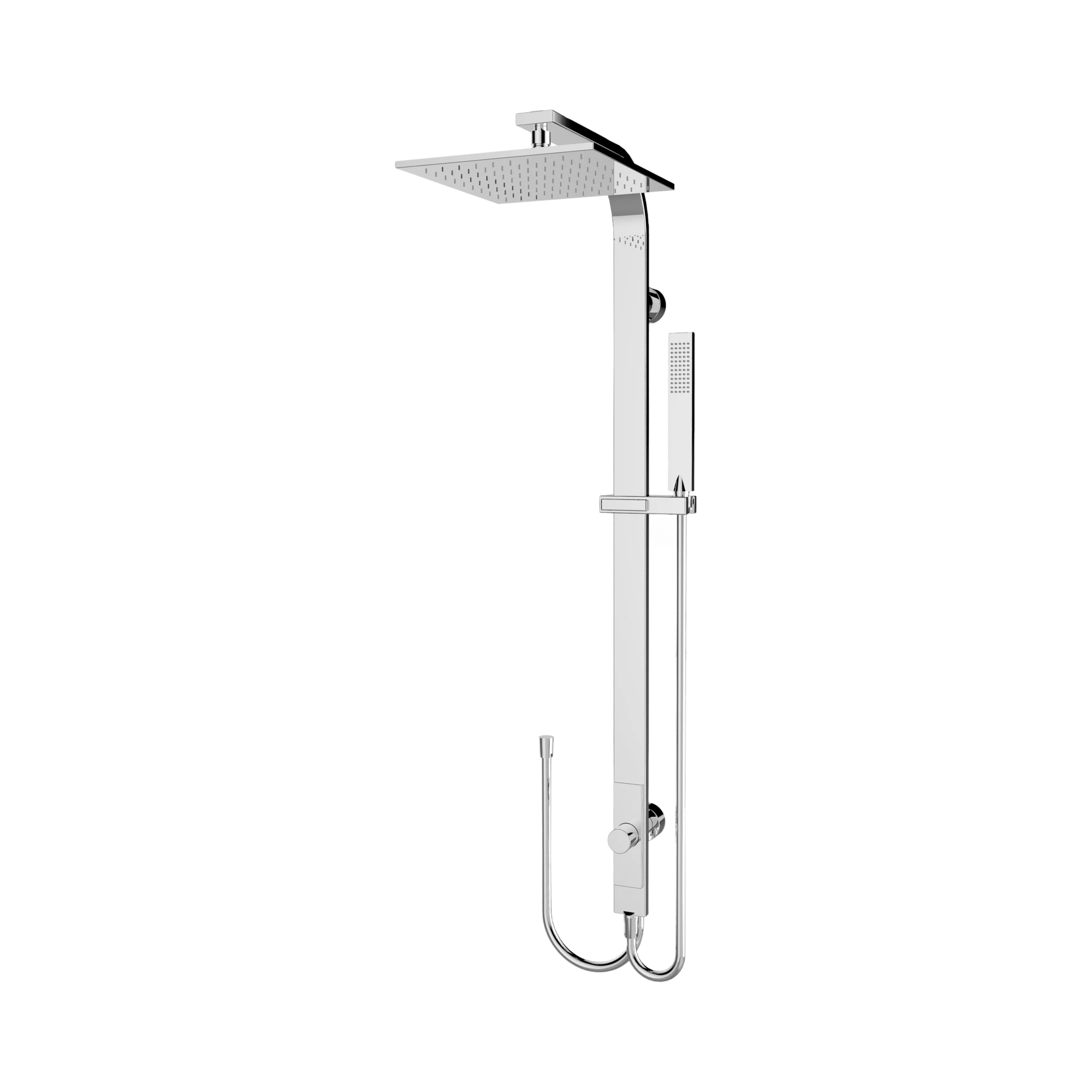 Nero Astra Rain Square Twin Shower Double Hose, Chrome