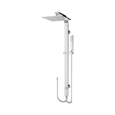 Nero Astra Rain Square Twin Shower Double Hose, Chrome