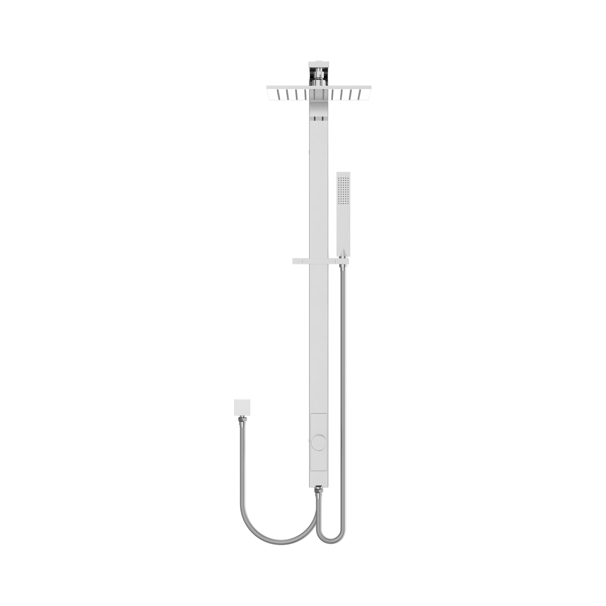 Nero Astra Rain Square Twin Shower Double Hose, Chrome