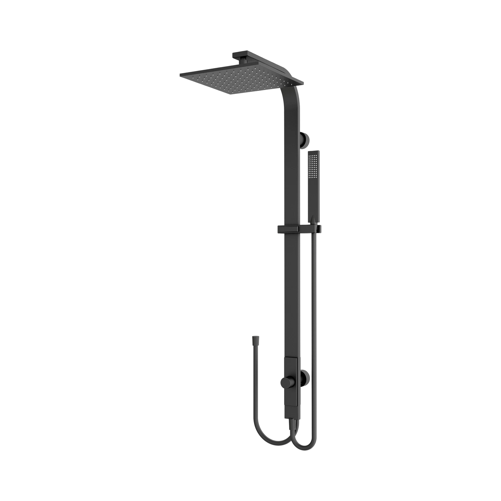 Nero Astra Rain Square Twin Shower Double Hose, Matte Black