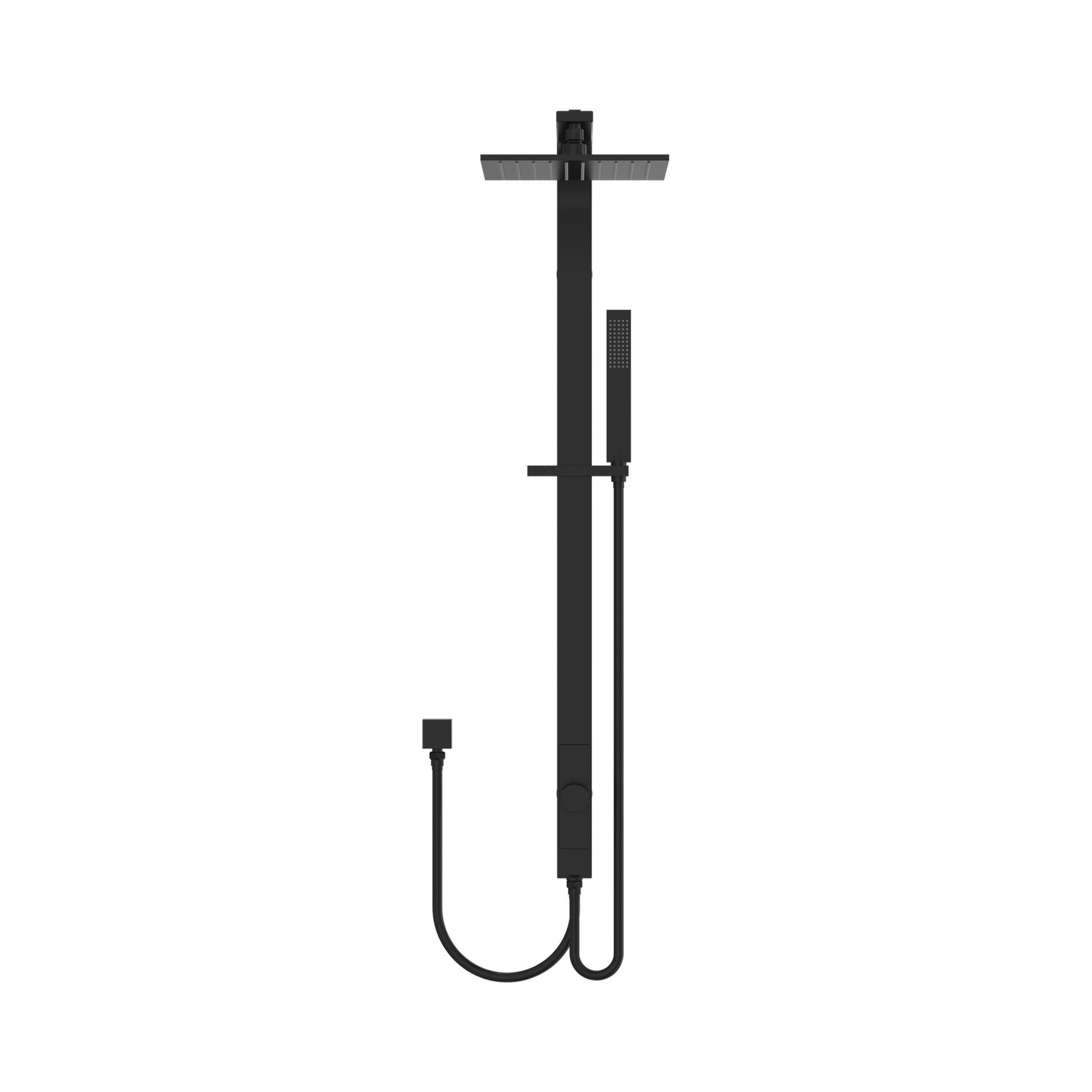 Nero Astra Rain Square Twin Shower Double Hose, Matte Black
