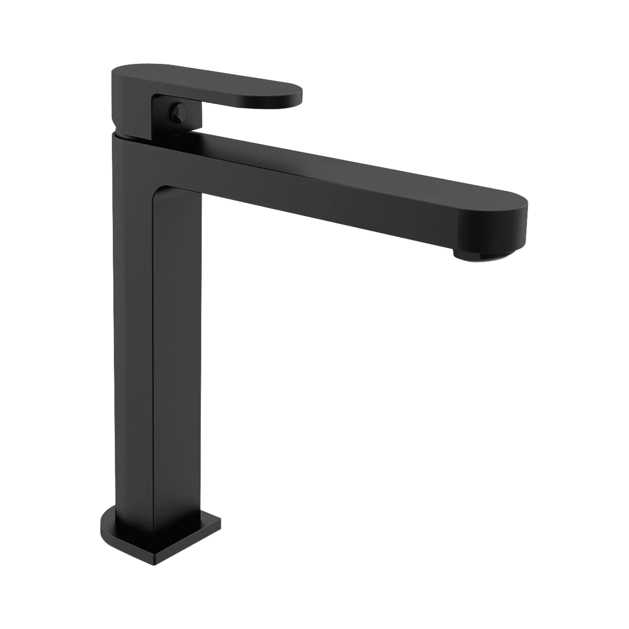 Nero Ecco Tall Basin Mixer, Matte Black