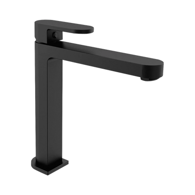 Nero Ecco Tall Basin Mixer, Matte Black