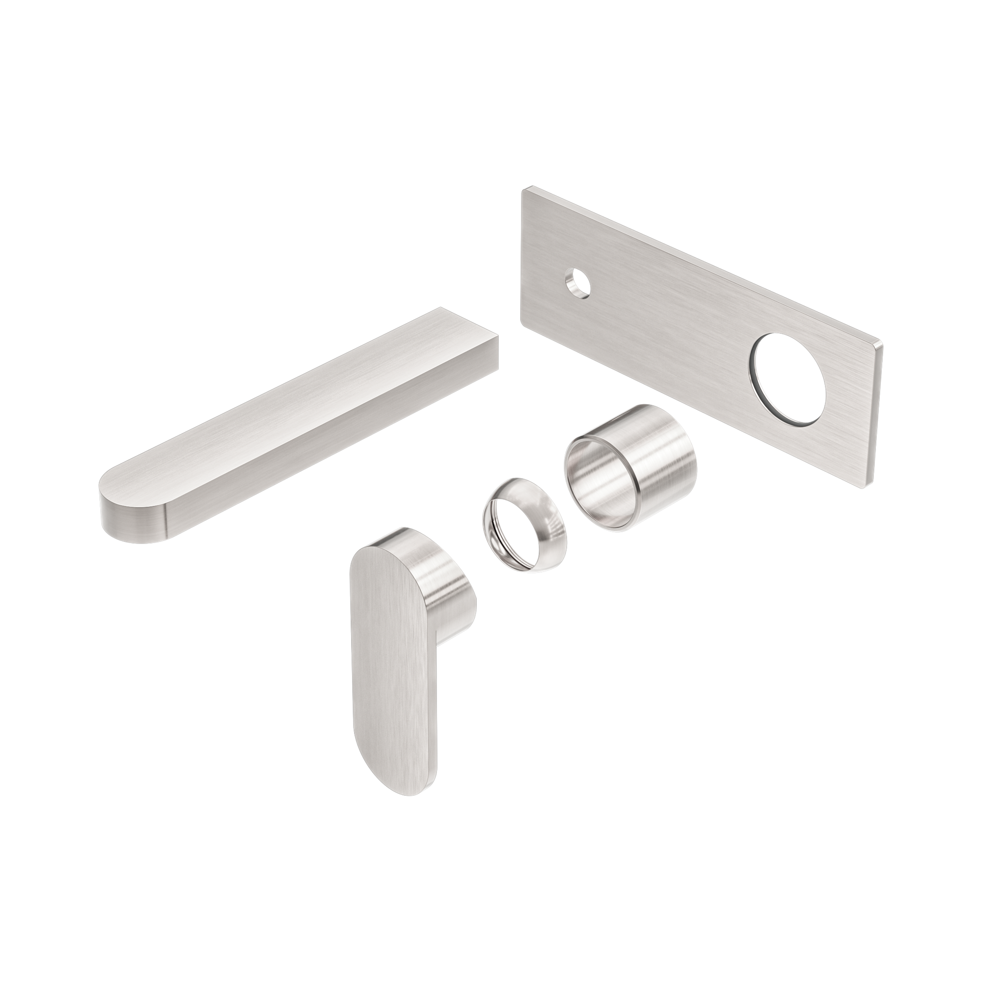 Nero Ecco Wall Mixer Set Trim Kits Only, Brushed Nickel
